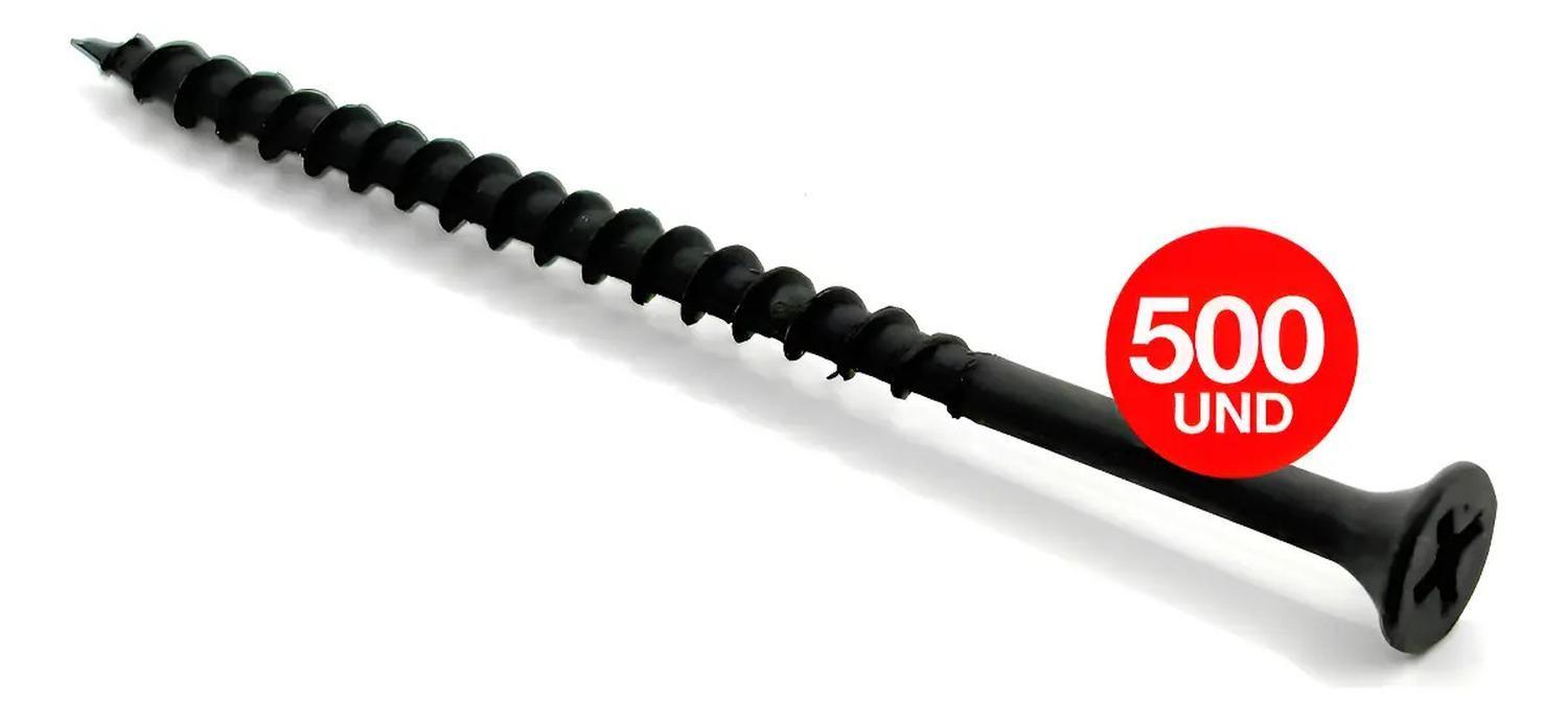 5 Cajas Tornillo Volcanita Wisefix P/fina Crs Negro 8x3 500u-0