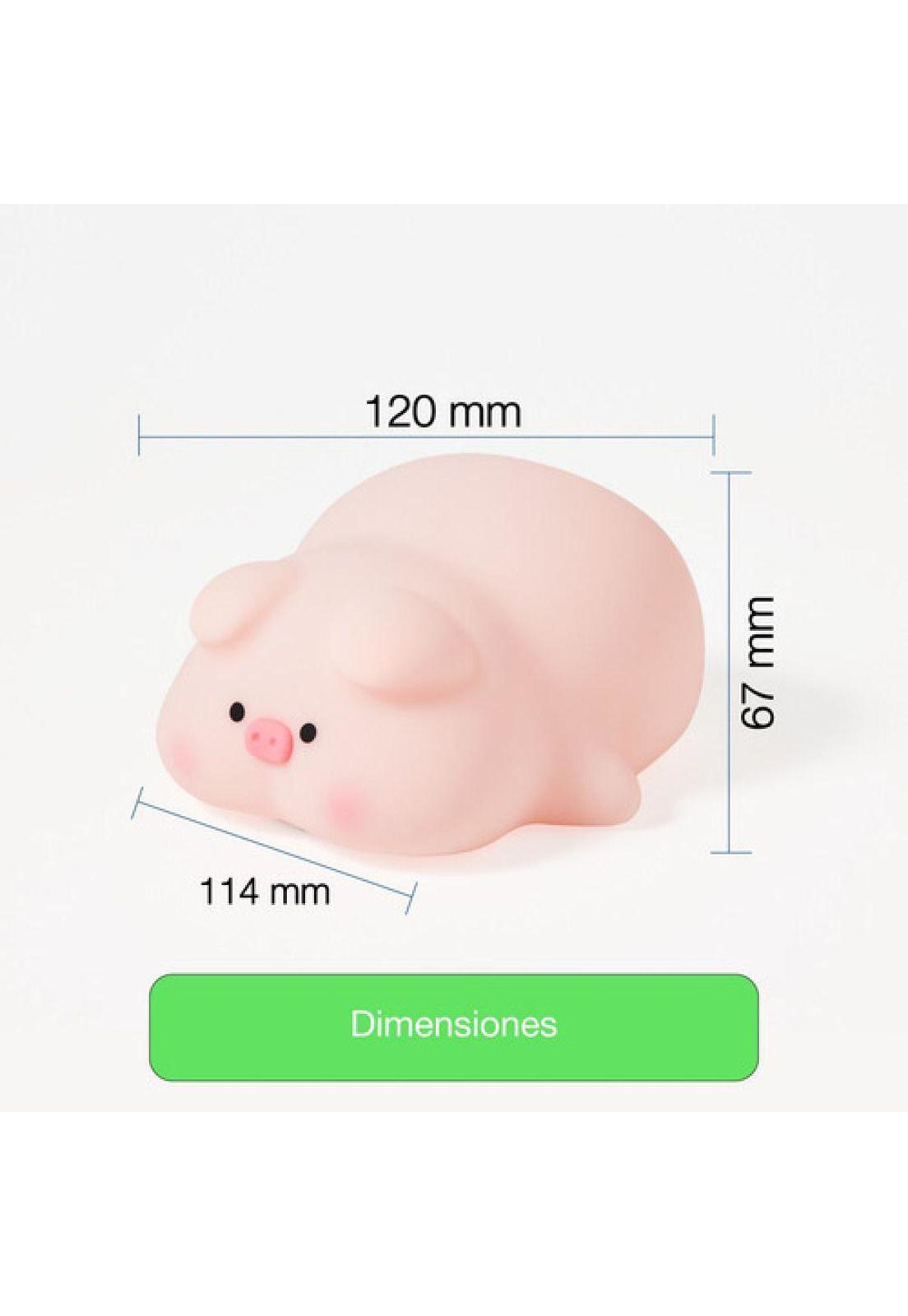 Lámpara Nocturna Espantacuco Recargable Led Pig Cálida+rgb-6