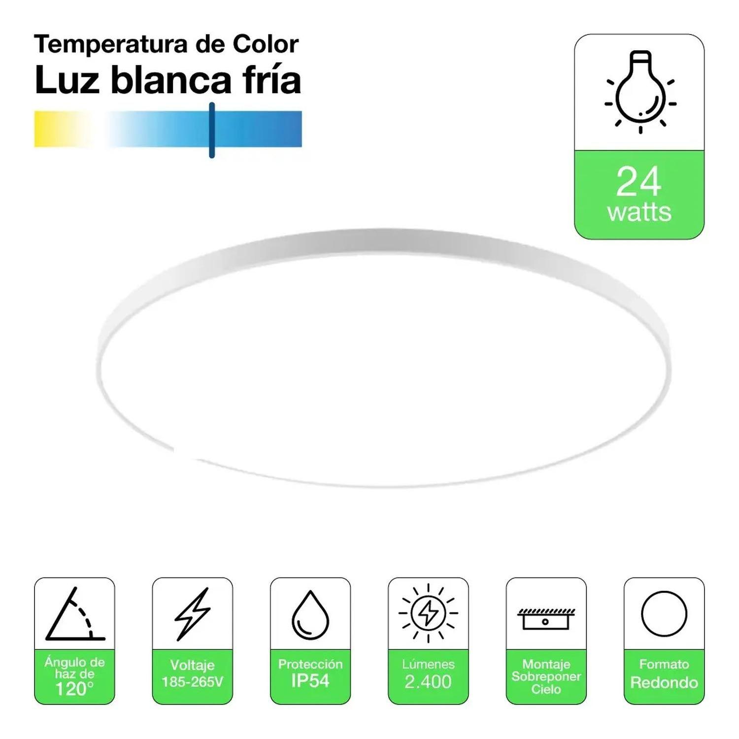 Foco Led Plafon Sobrepuesto Itd Redondo 24w Luz Blanca-1