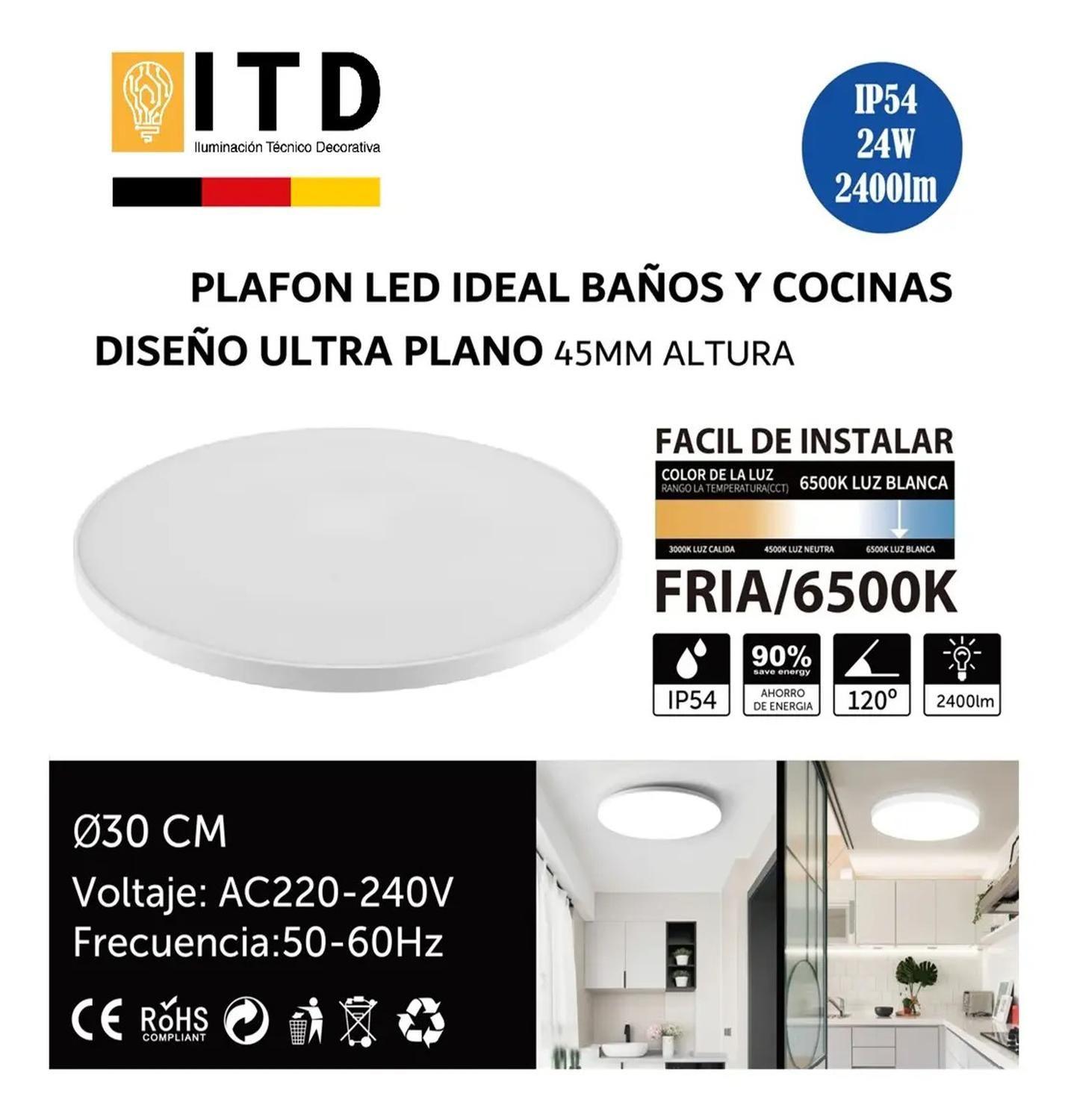 Foco Led Plafon Sobrepuesto Itd Redondo 24w Luz Blanca-7