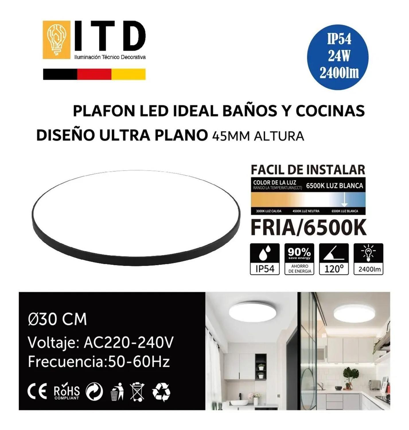 Foco Led Plafon Sobrepuesto Itd Redondo 24w Luz Blanca-7