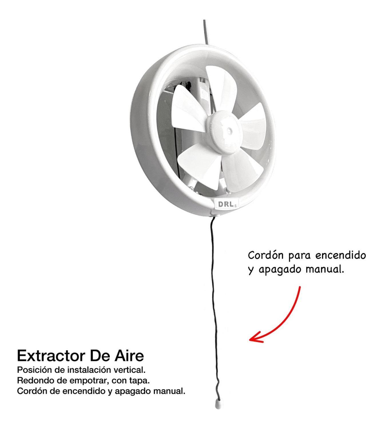 Extractor De Aire 6 Pulgadas Drl Redondo Baño Cocina Sec Blanco-5