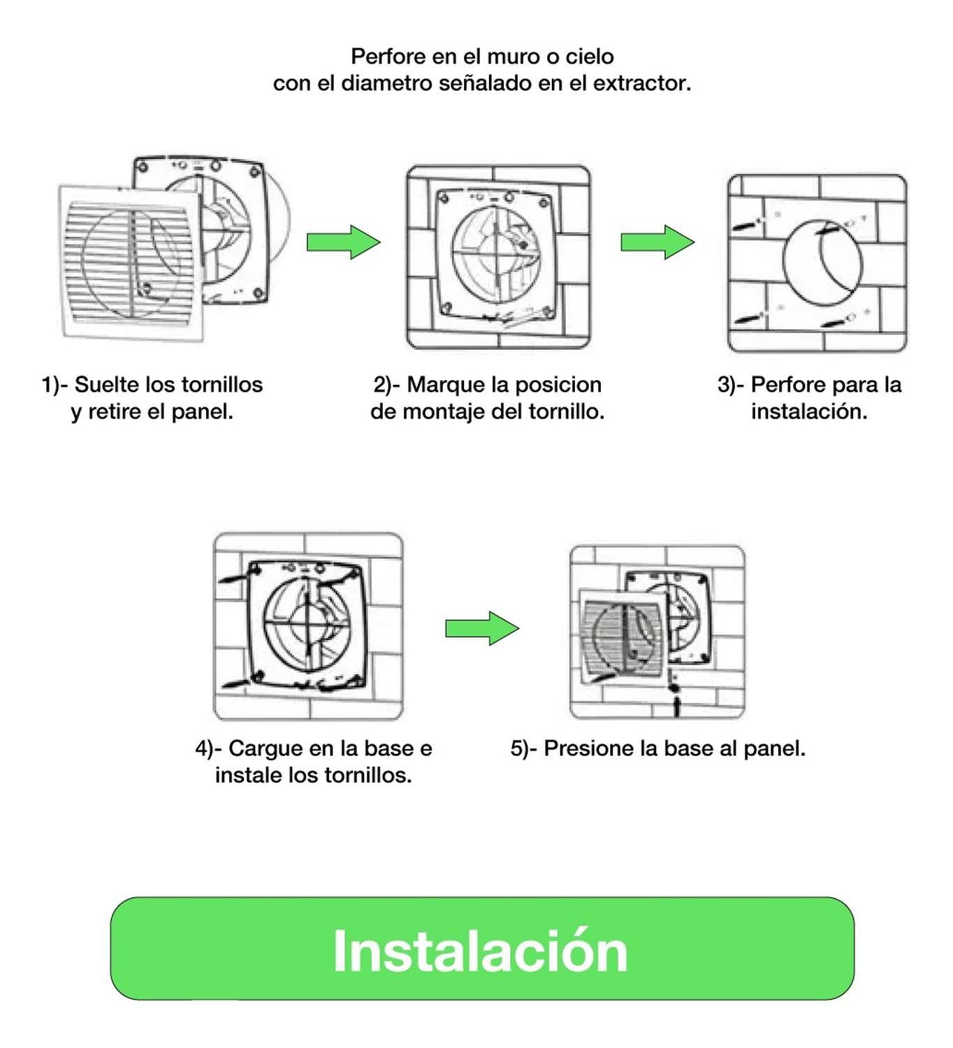Extractor De Aire 6 Pulgadas Drl Redondo Baño Cocina Sec Blanco-9
