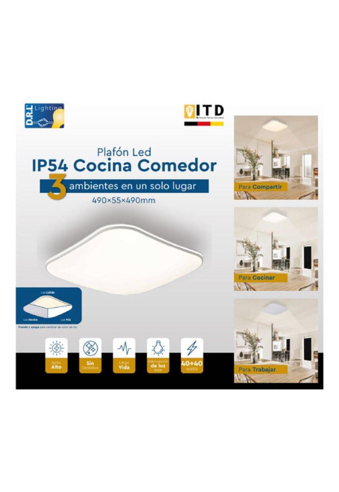 Foco Plafón Led Sobrepuesto 40w Luz Fría, Neutra Cálida Blanco-1