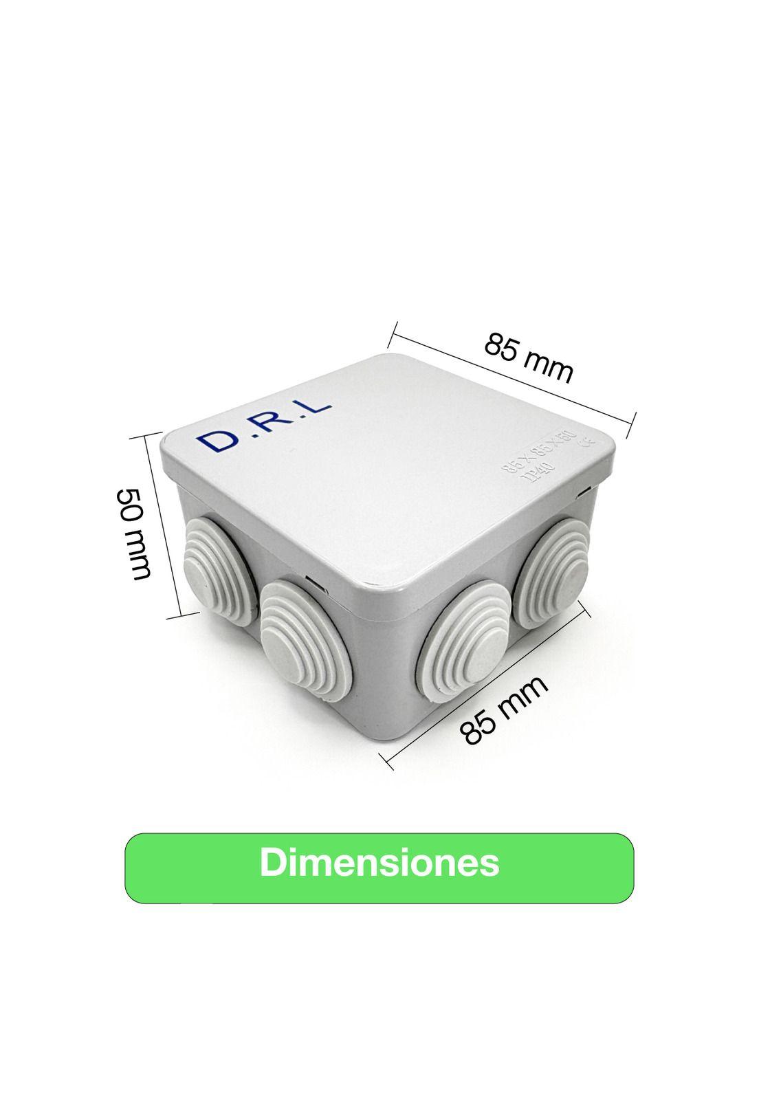Caja Estanca Derivación Drl Ip40 Pvc 85x85x50mm Conos Sec Gris-4