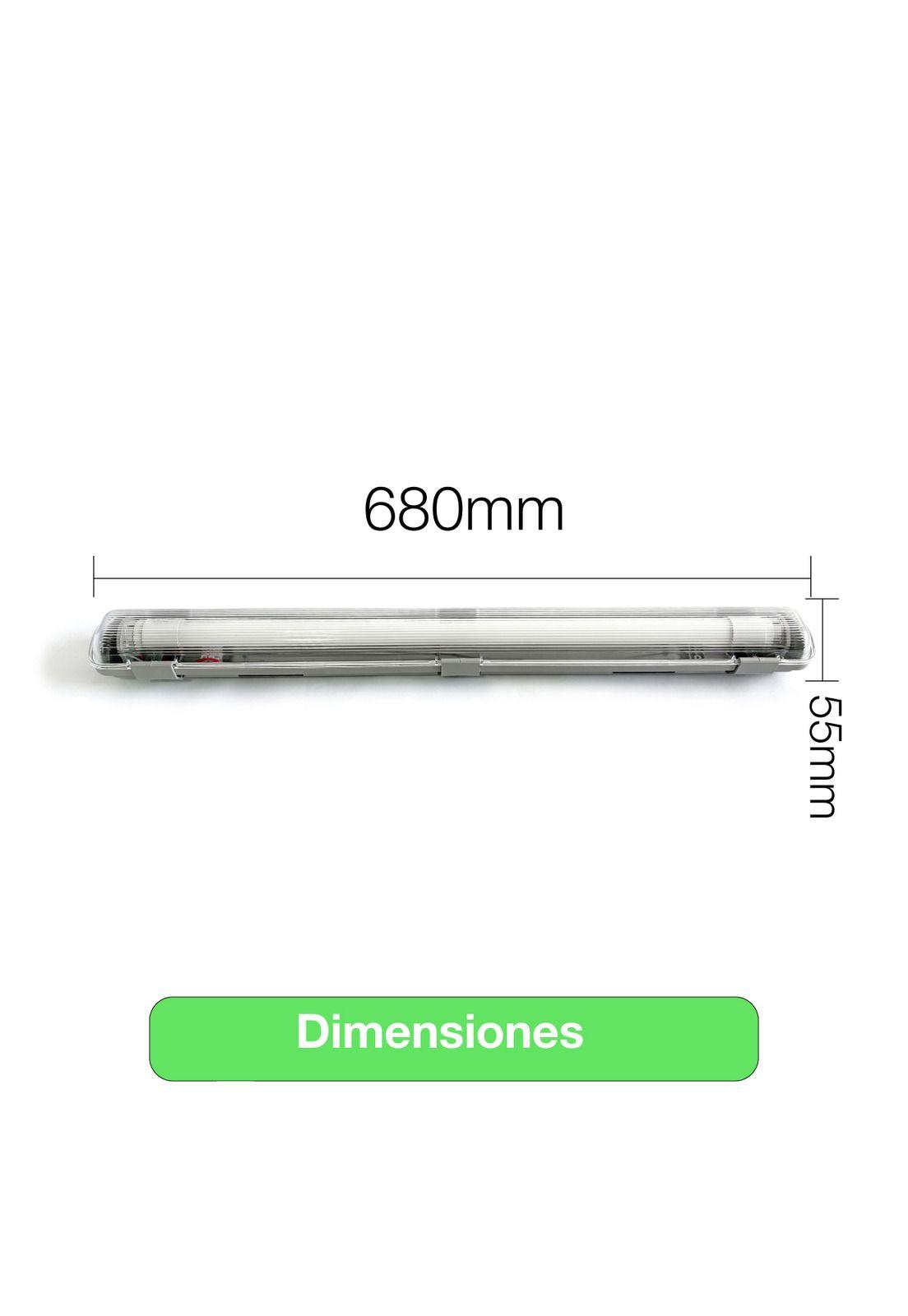 Equipo Estanco Led 1x9w Ip65 60cm + Tubo Led Luz Fría Sec-5