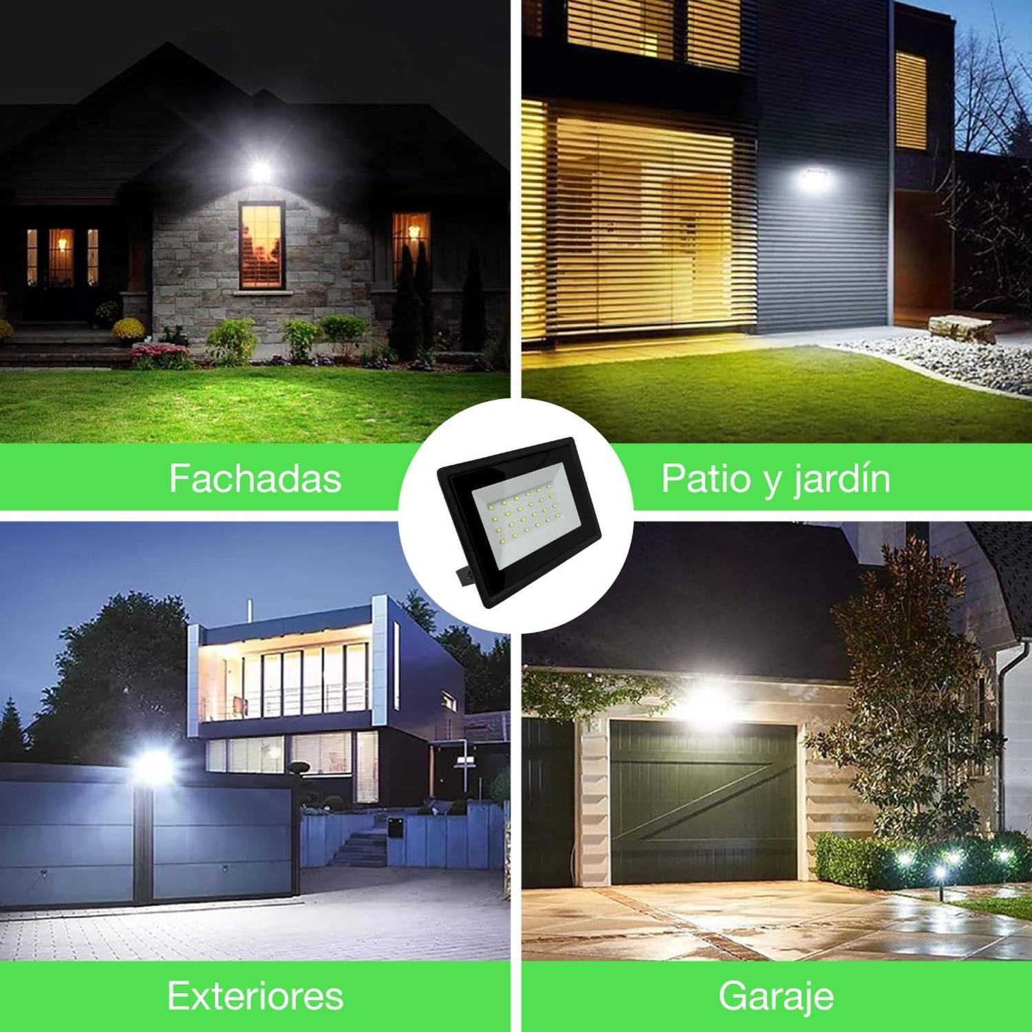 Pack 4 Proyector Led Reflector 30w Ip65 Ik08 Luz Blanca Sec Negro Blanco Frío-6