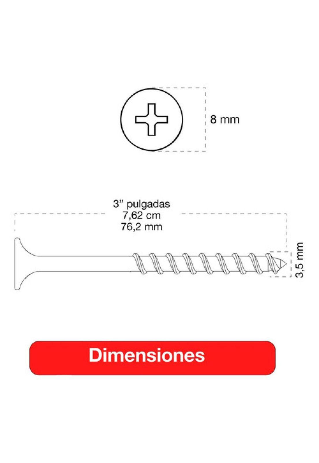 Tornillo Volcanita Wisefix P/fina Crs Zincado 8x3 100u-4