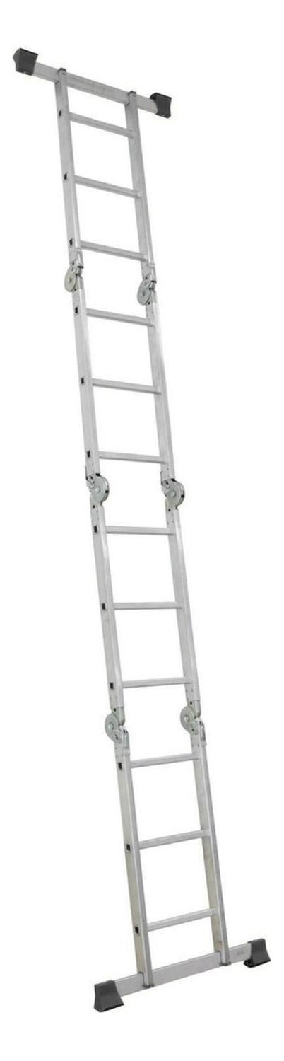 Escalera Multiproposito Alum 12 Peldaños 3,5m + 2 Plataforma Gris-7