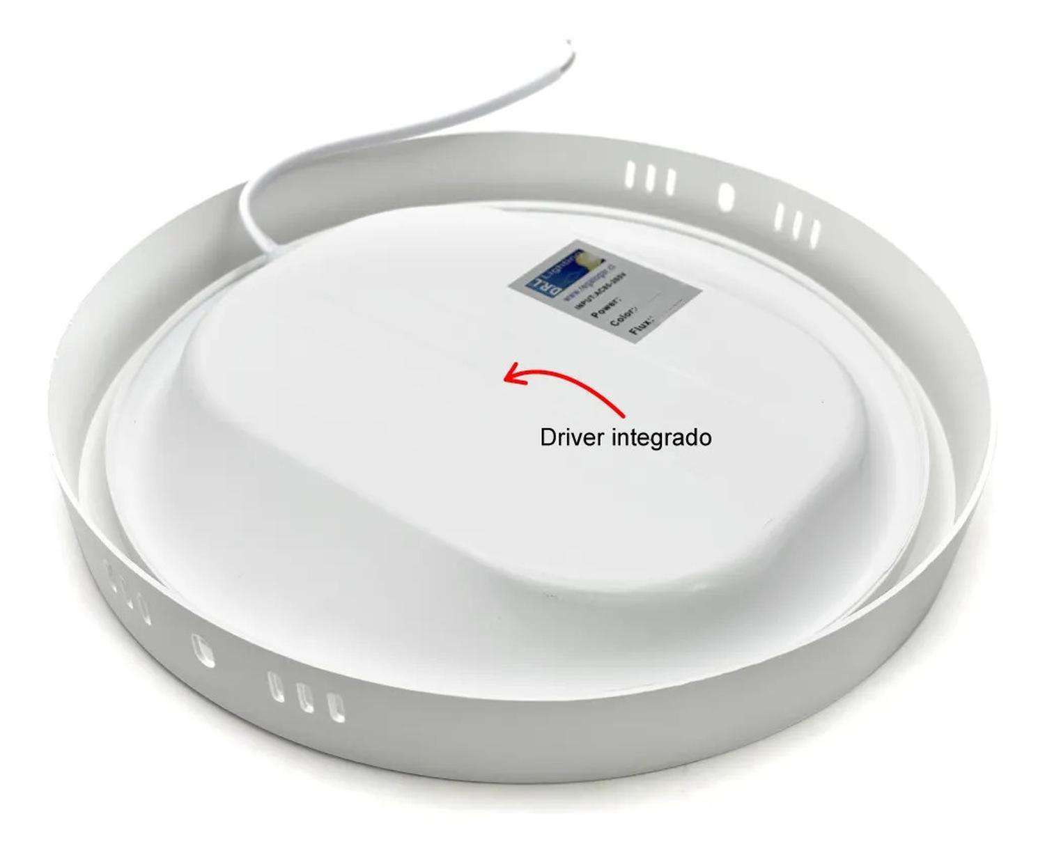 Panel Led Foco Plafón Backlite Sob Redondo 24w 4500k Blanco-2