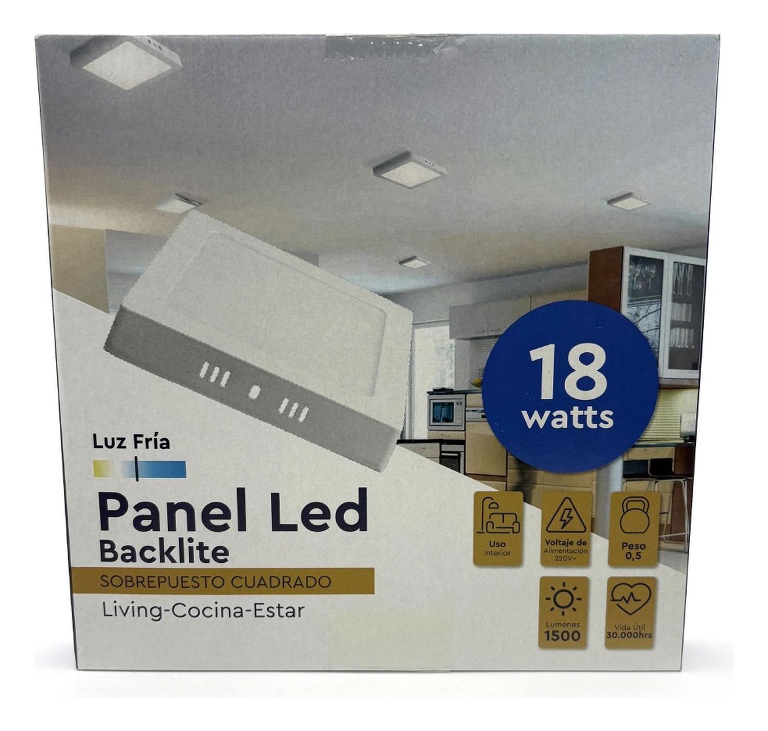 Panel Led Foco Plafón Backlight Sob. Cuadrado 18w 6500k Blanco-2