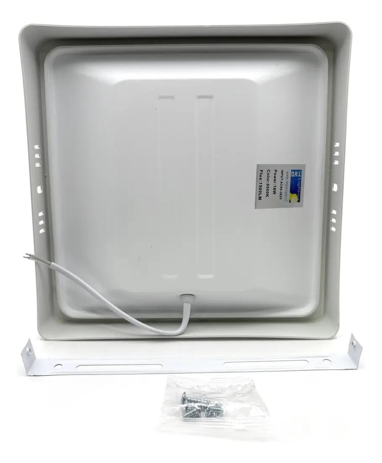Panel Led Foco Plafón Backlight Sob. Cuadrado 18w 6500k Blanco-4