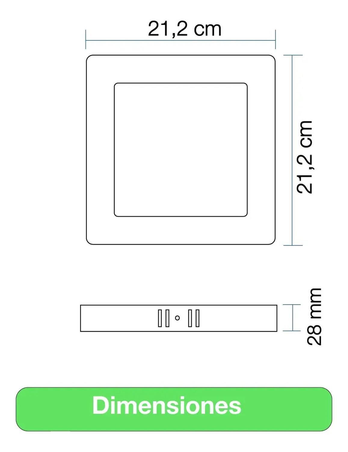 Panel Led Foco Plafón Backlight Sob. Cuadrado 18w 6500k Blanco-5