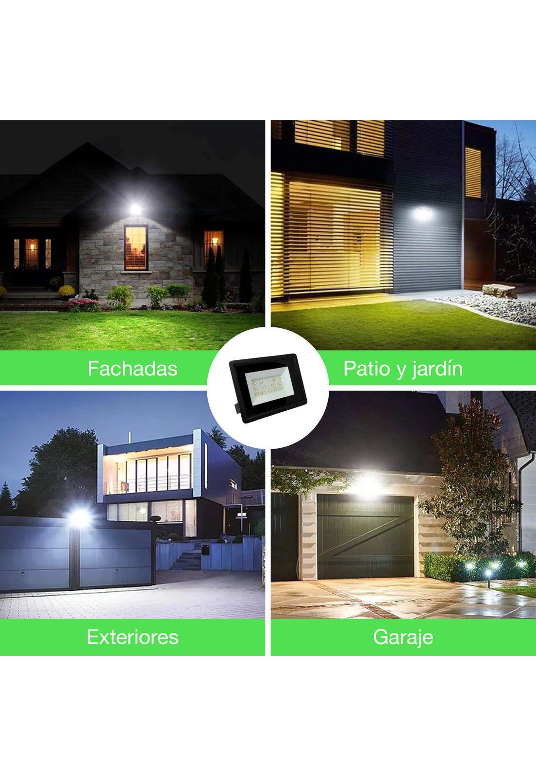 Foco Proyector Led Reflector 20w Ip65 Ik08 Luz Blanca Sec Negro Blanco Frío-6