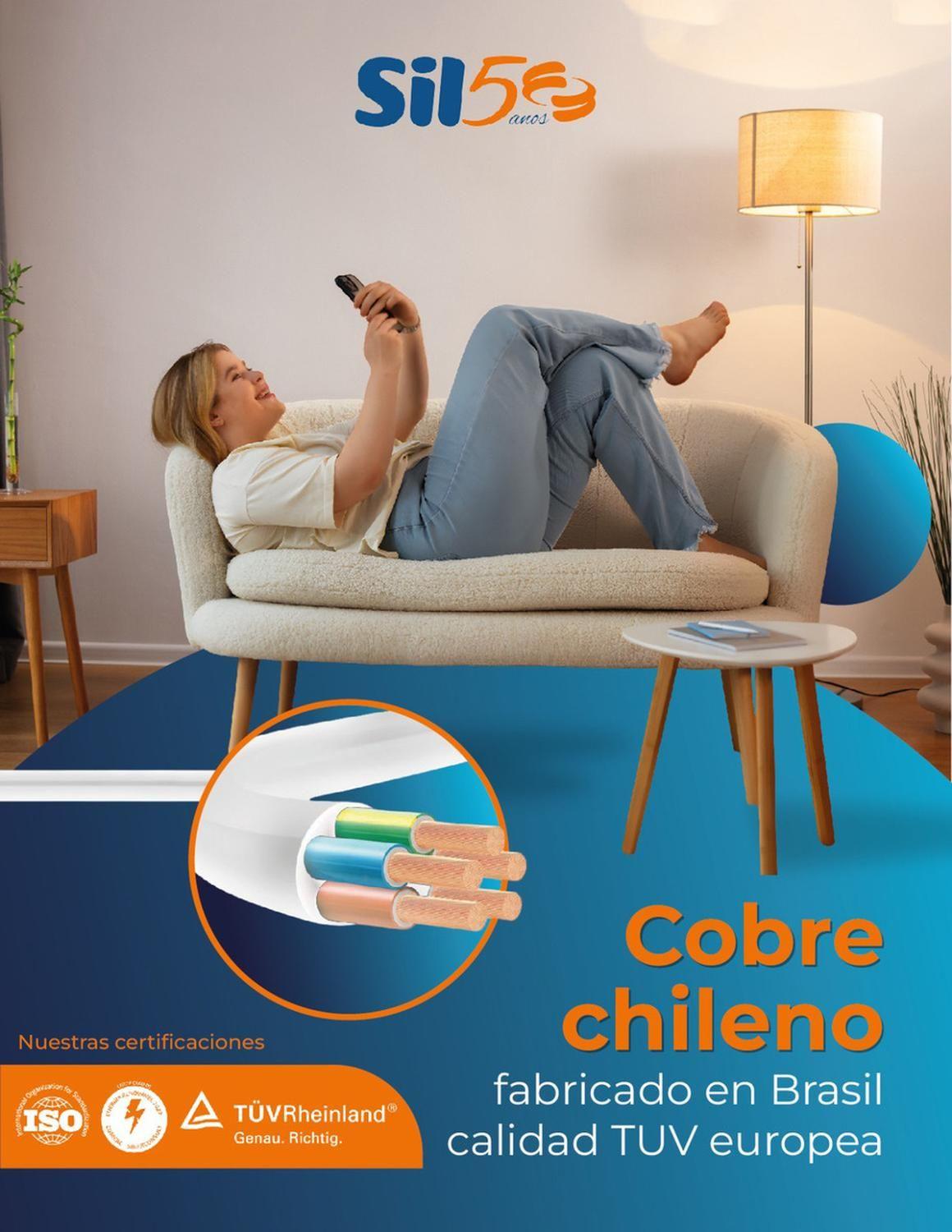 Cable Cordón Eléctrico Sil Flexib 3x1,50mm2 100m Naranjo Sec Naranja-6