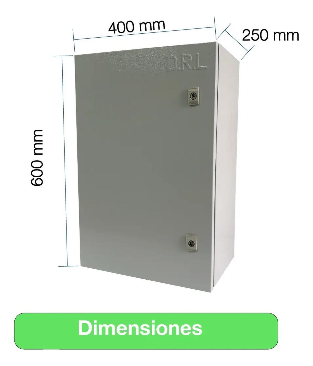 Tablero Gabinete Metálico 2 Puertas Drl 600x400x250mm 1,2mm-2