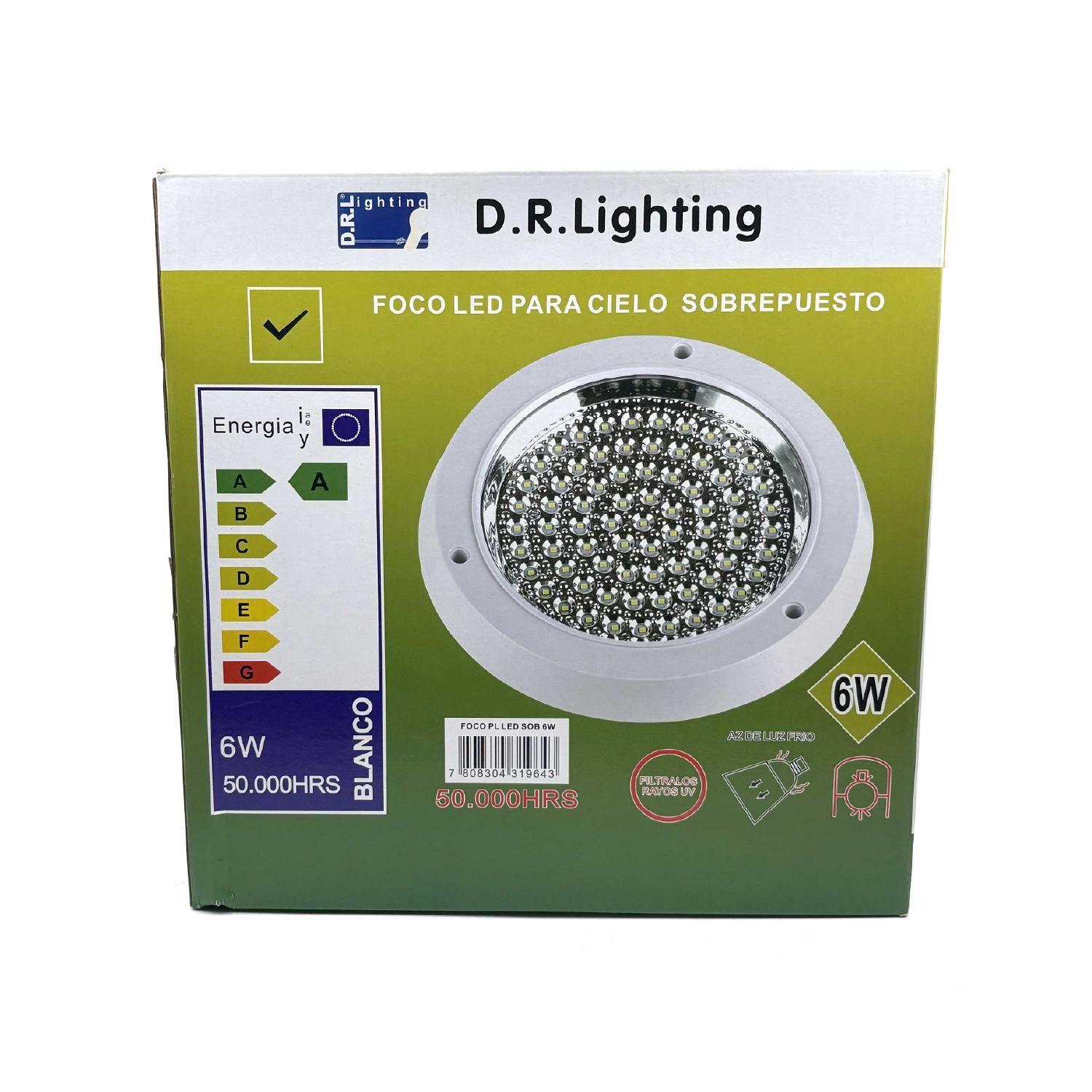 FOCO PL LED SOBREPUESTO 6W LUZ FRIA 6000K-3