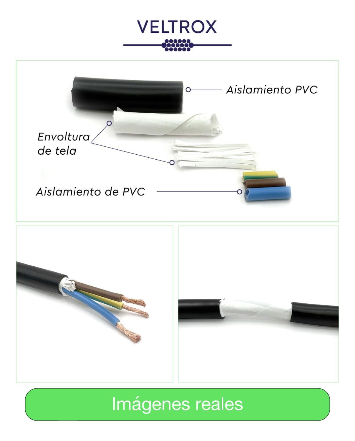 Cordón Eléctrico Veltrox Flexible 3x0,75mm2 10m Negro Sec Negro-3