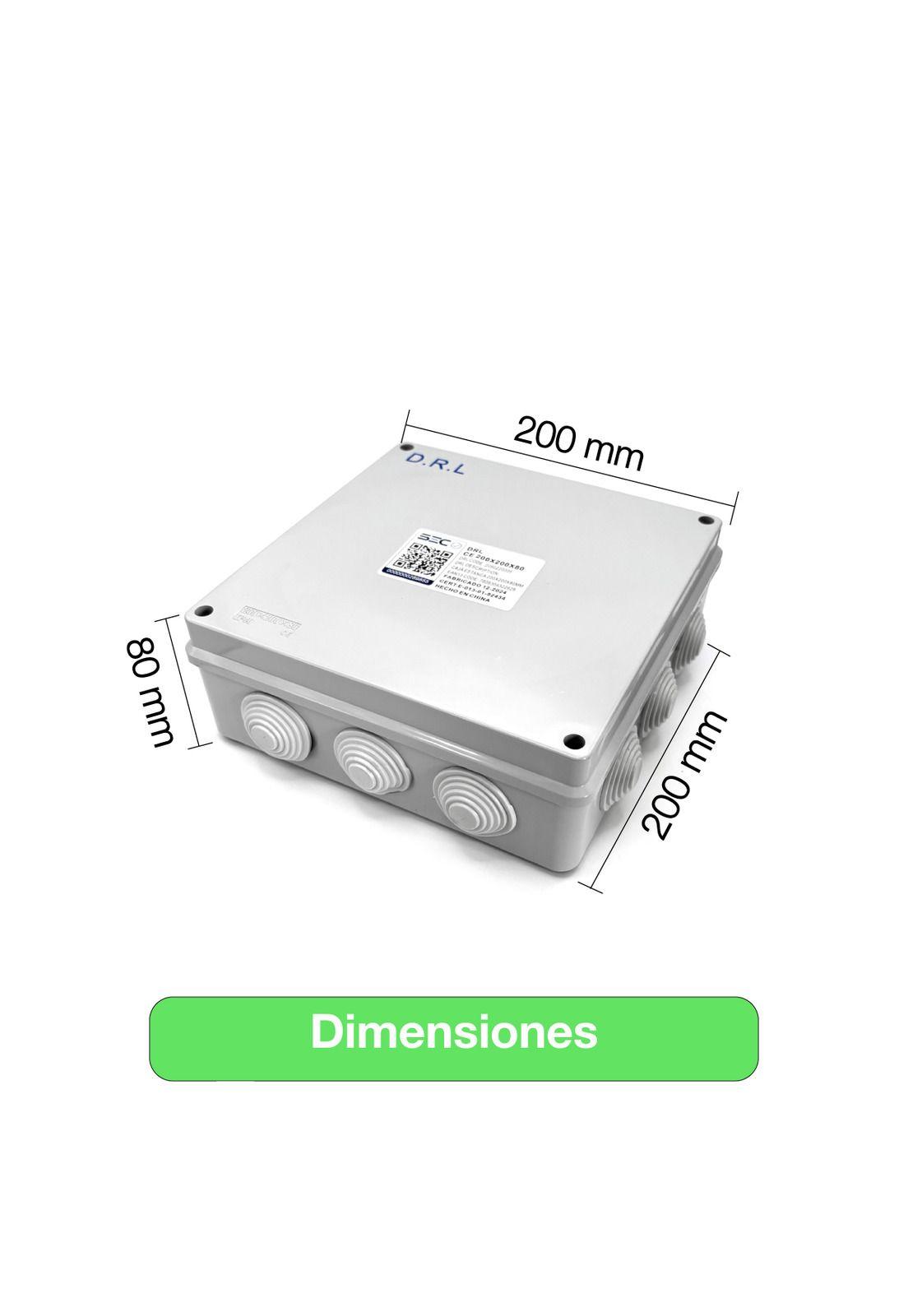 Caja Estanca Derivación Drl Ip40 Pvc 200x200x80mm Conos Sec Gris-4