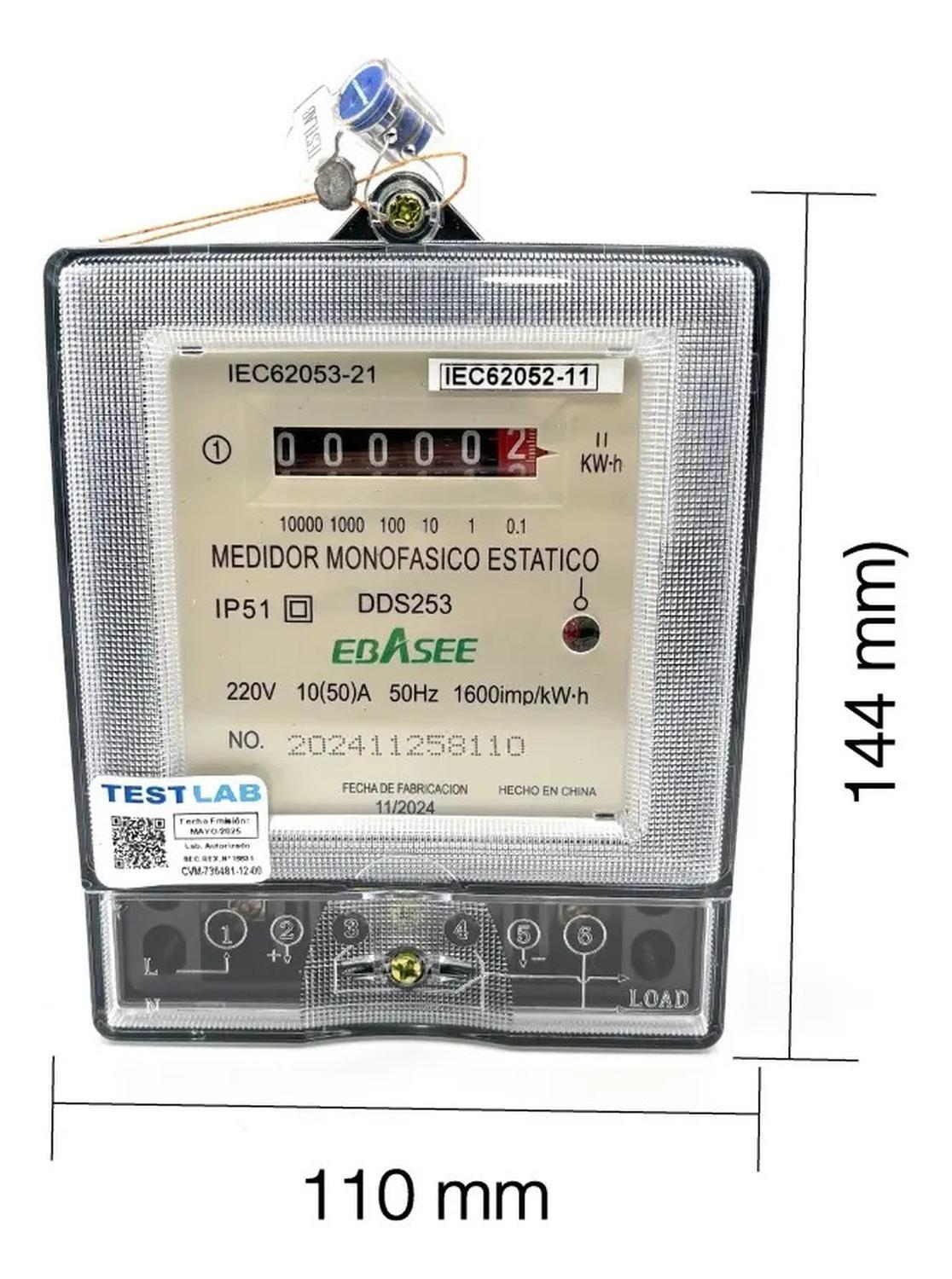 Medidor Electronico Monofasico Ebasee 10(50)a Certificado-4