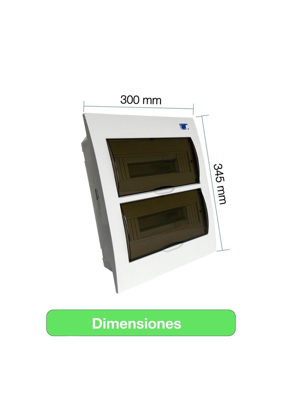 Tablero Eléctrico Embutido Drl 24 Modulos Tapa Clara Sec.-6