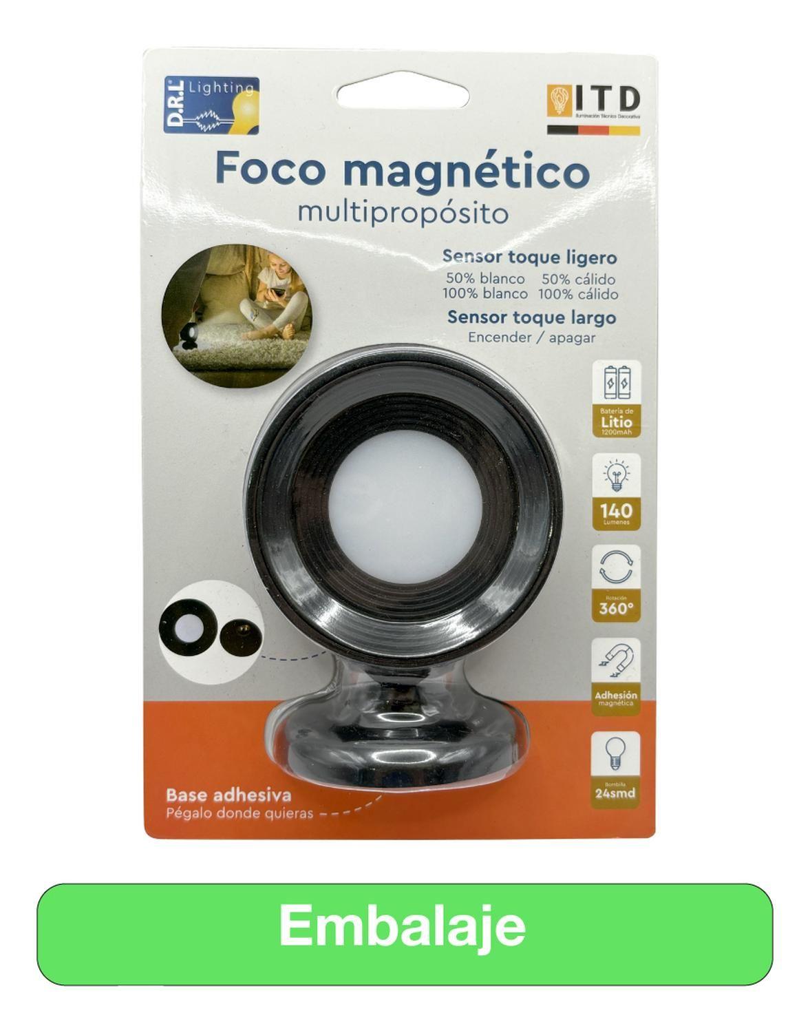 Foco Led Magnético Touch Recargable 4w 140lm Fría-cálida Usb Negro-2