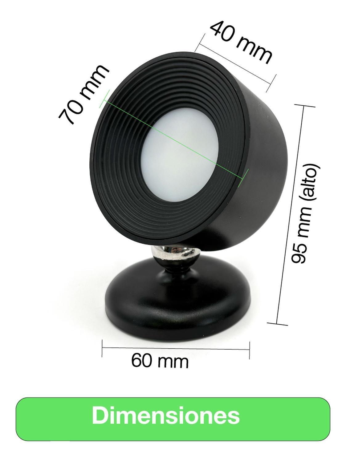 Foco Led Magnético Touch Recargable 4w 140lm Fría-cálida Usb Negro-6