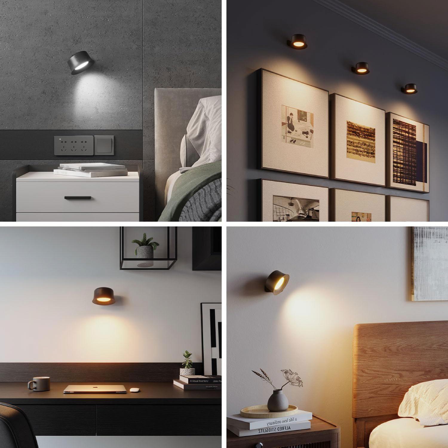 Foco Led Magnético Touch Recargable 4w 140lm Fría-cálida Usb Negro-7