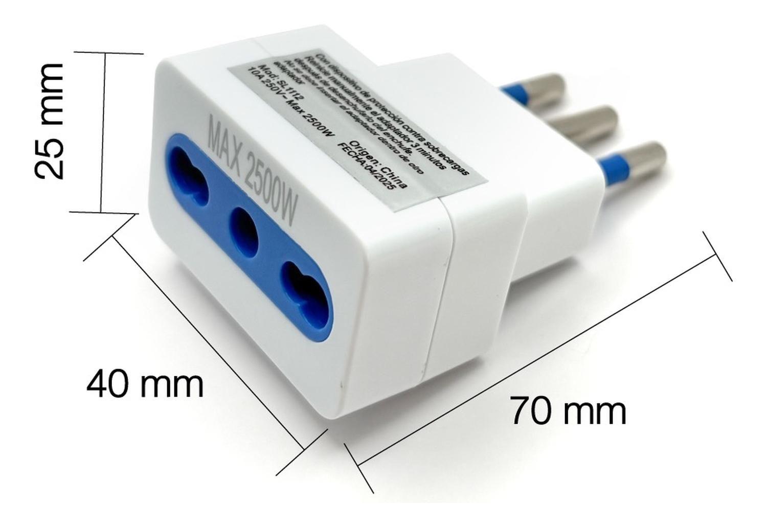 Pack 4 Adaptador Enchufe 10/16a C/protección Certificado-4