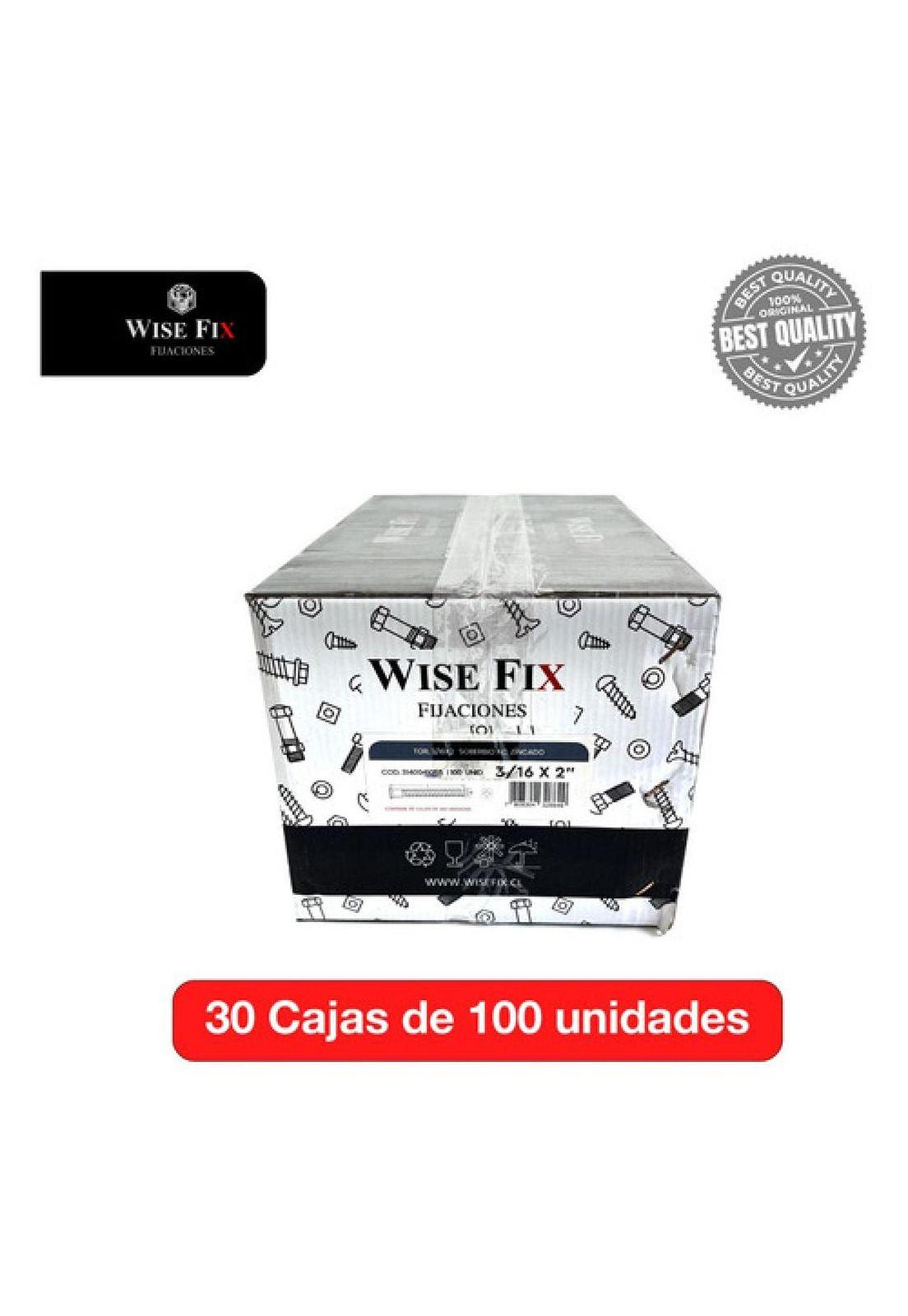 30 Cajas De Tornillo Soberbio Wisefix Zincado 3/16x2 3000u.-2