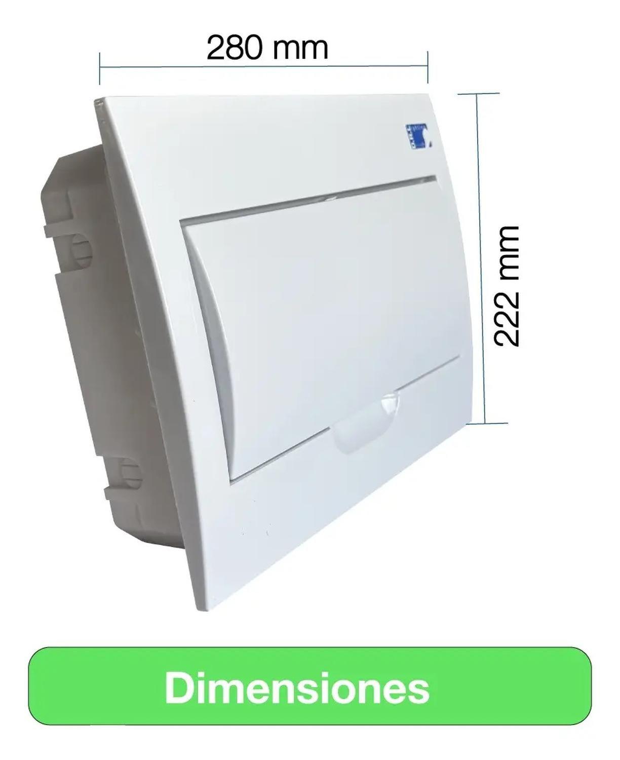 Tablero Eléctrico Embutido Drl 12 Modulos Tapa Blanca Sec-8