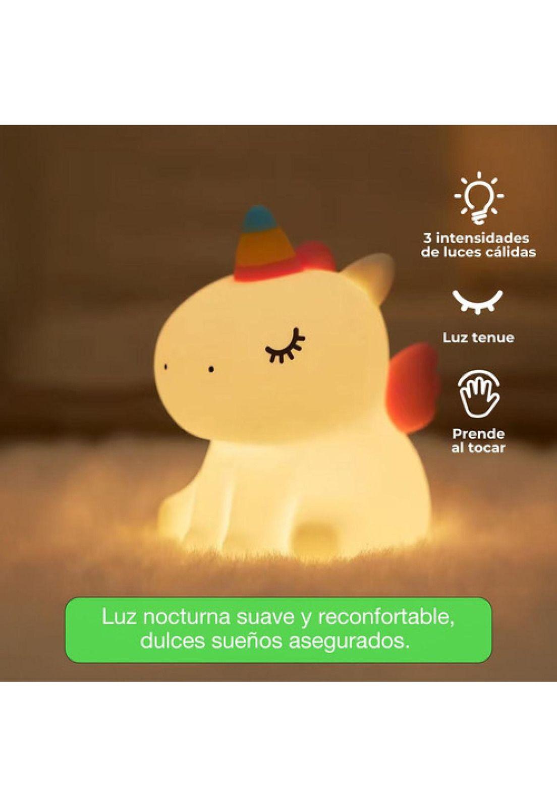 Lámpara Nocturna Espantacuco Recarg Led Unicornio Cálida+rgb-2