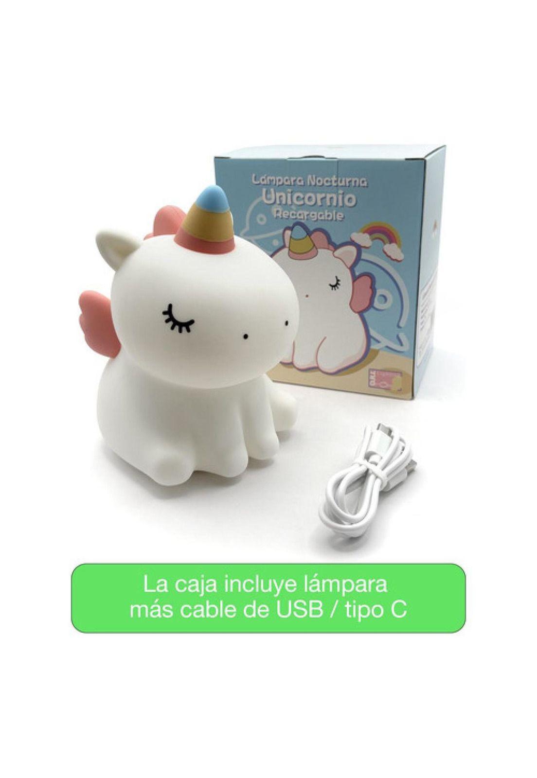 Lámpara Nocturna Espantacuco Recarg Led Unicornio Cálida+rgb-3