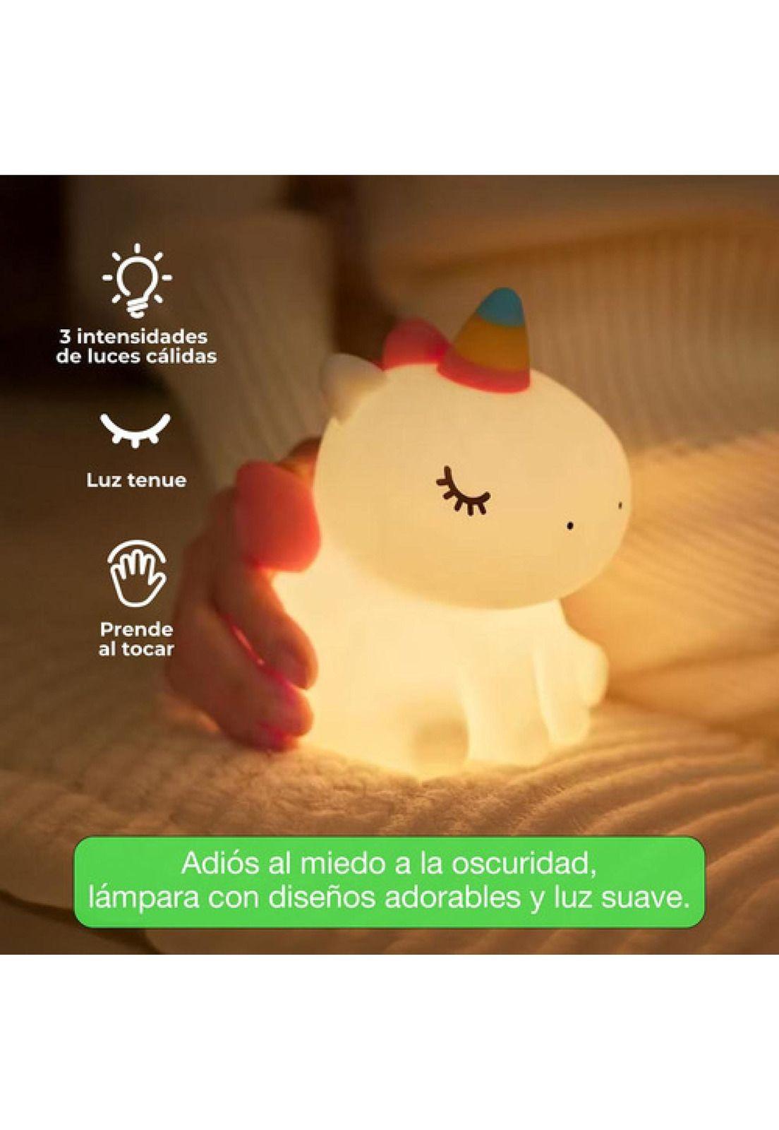 Lámpara Nocturna Espantacuco Recarg Led Unicornio Cálida+rgb-5