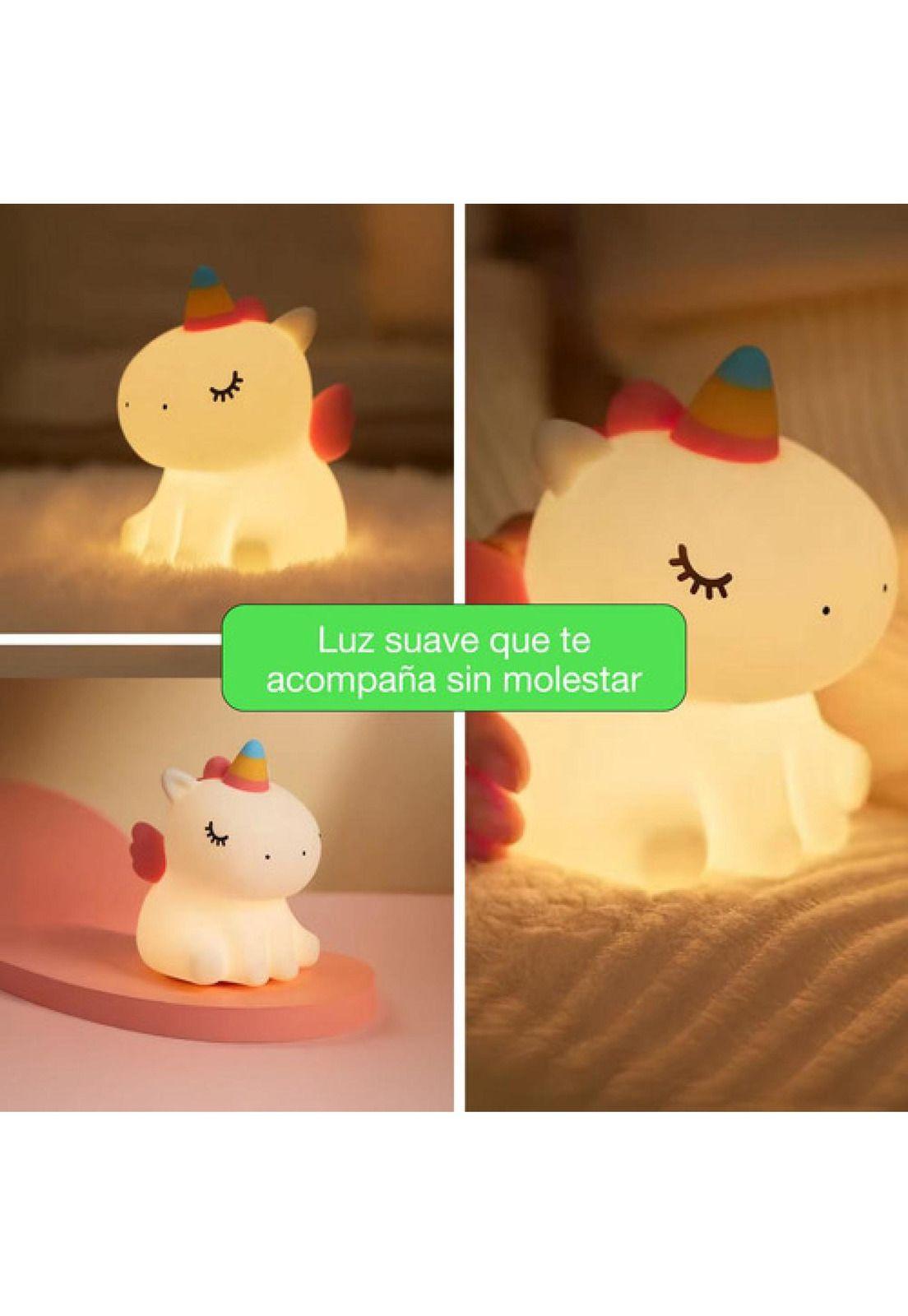 Lámpara Nocturna Espantacuco Recarg Led Unicornio Cálida+rgb-8