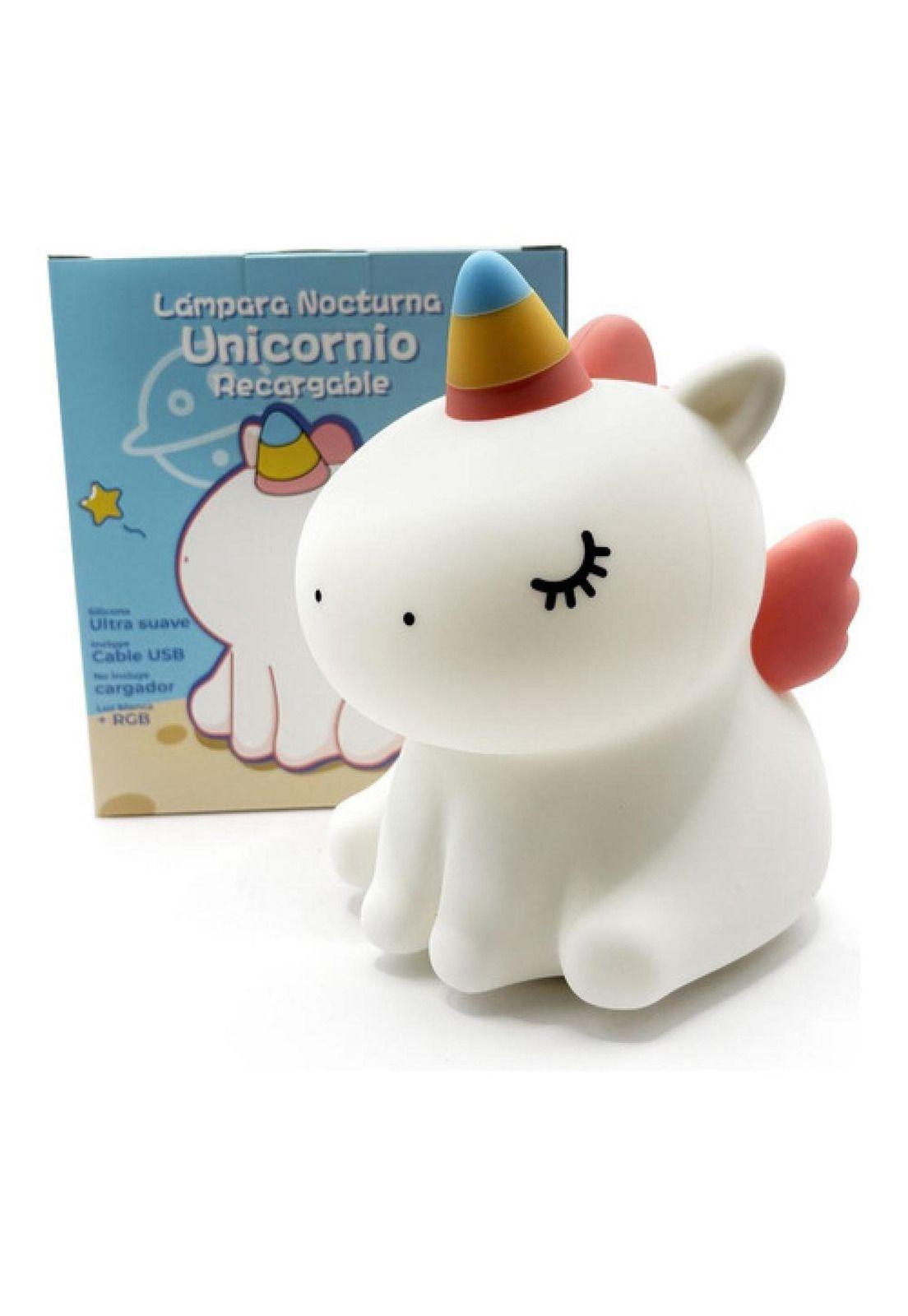 Lámpara Nocturna Espantacuco Recarg Led Unicornio Cálida+rgb-9