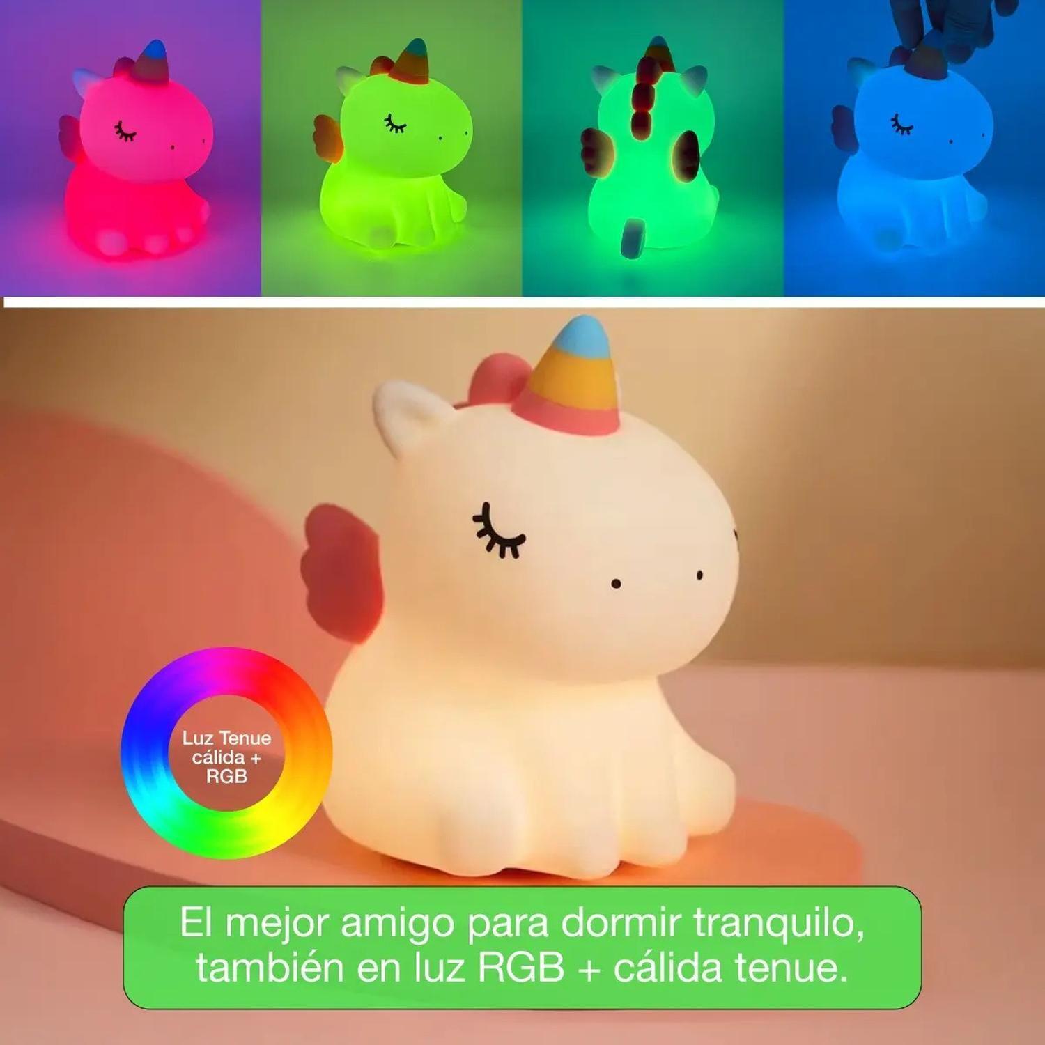 Lámpara Led Recargable Espanta Cuco Para Bebé Niños Rgb Usb-4