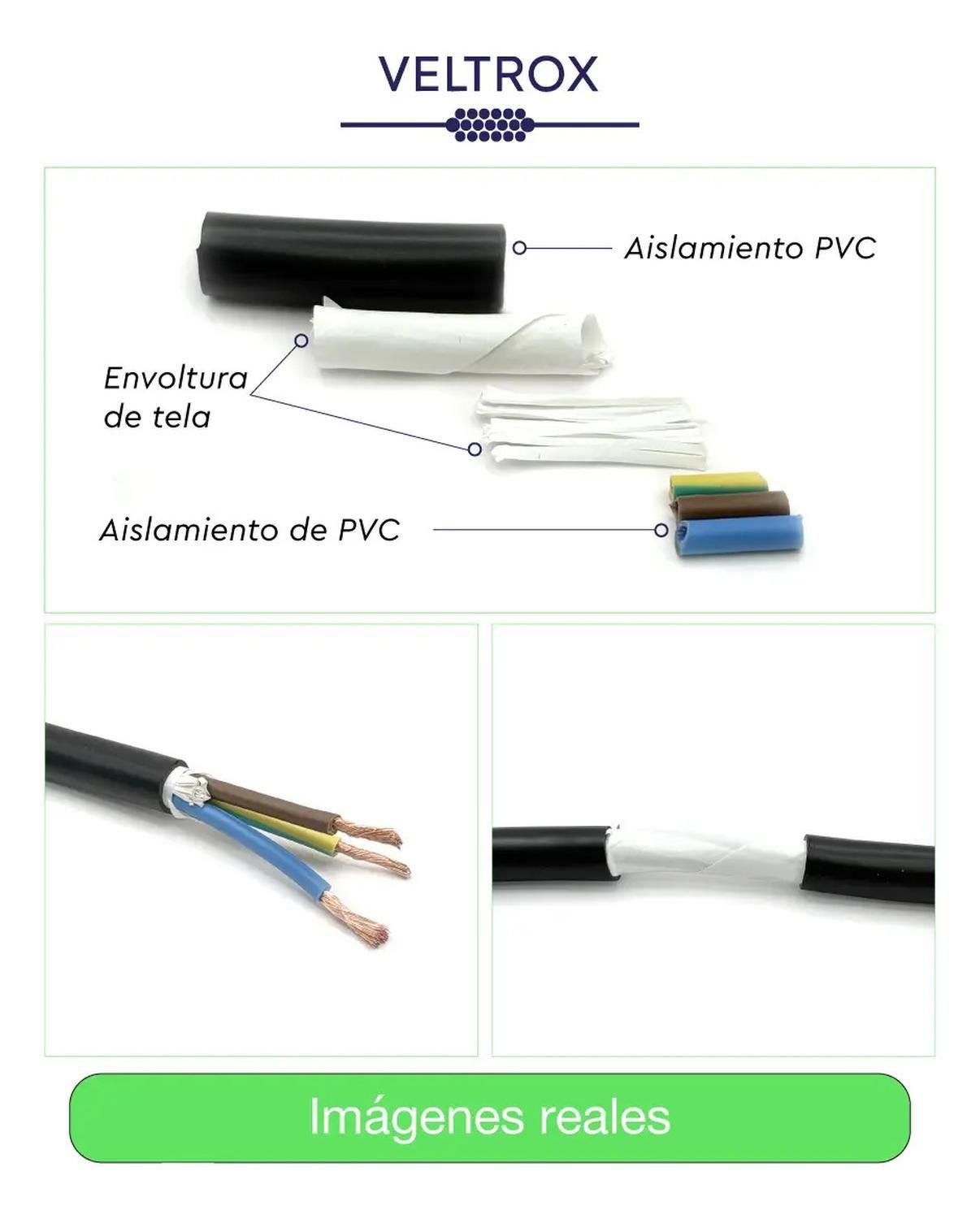 Cordón Eléctrico Veltrox Flexible 3x1,0mm2 10m Negro Sec Negro-3