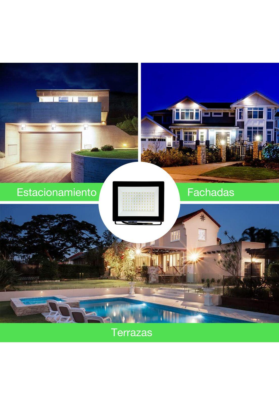 Foco Proyector Led Reflector 150w Ip65 Ik08 Luz Blanca Sec Negro Blanco Frío-4