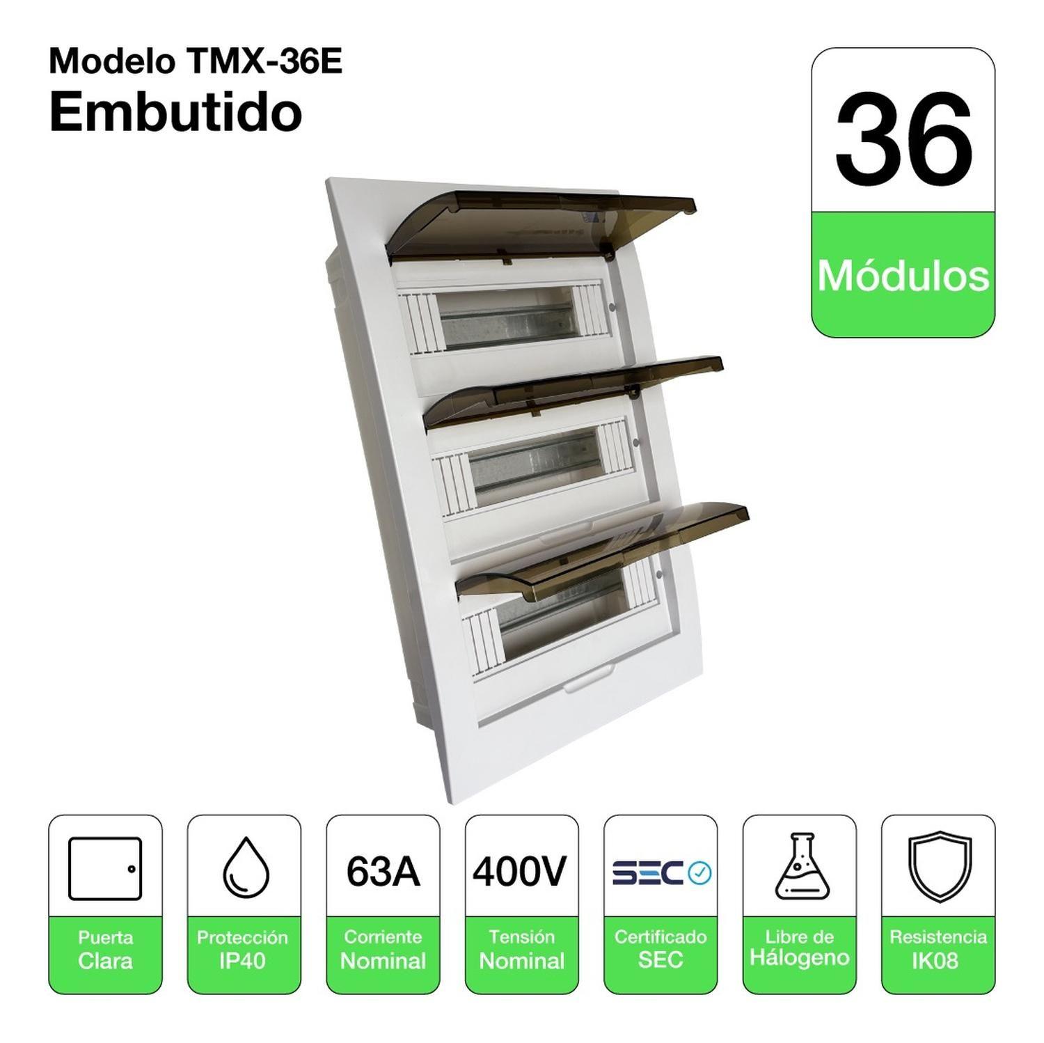 Tablero Eléctrico Embutido Drl 36 Modulos Tapa Clara Sec-1