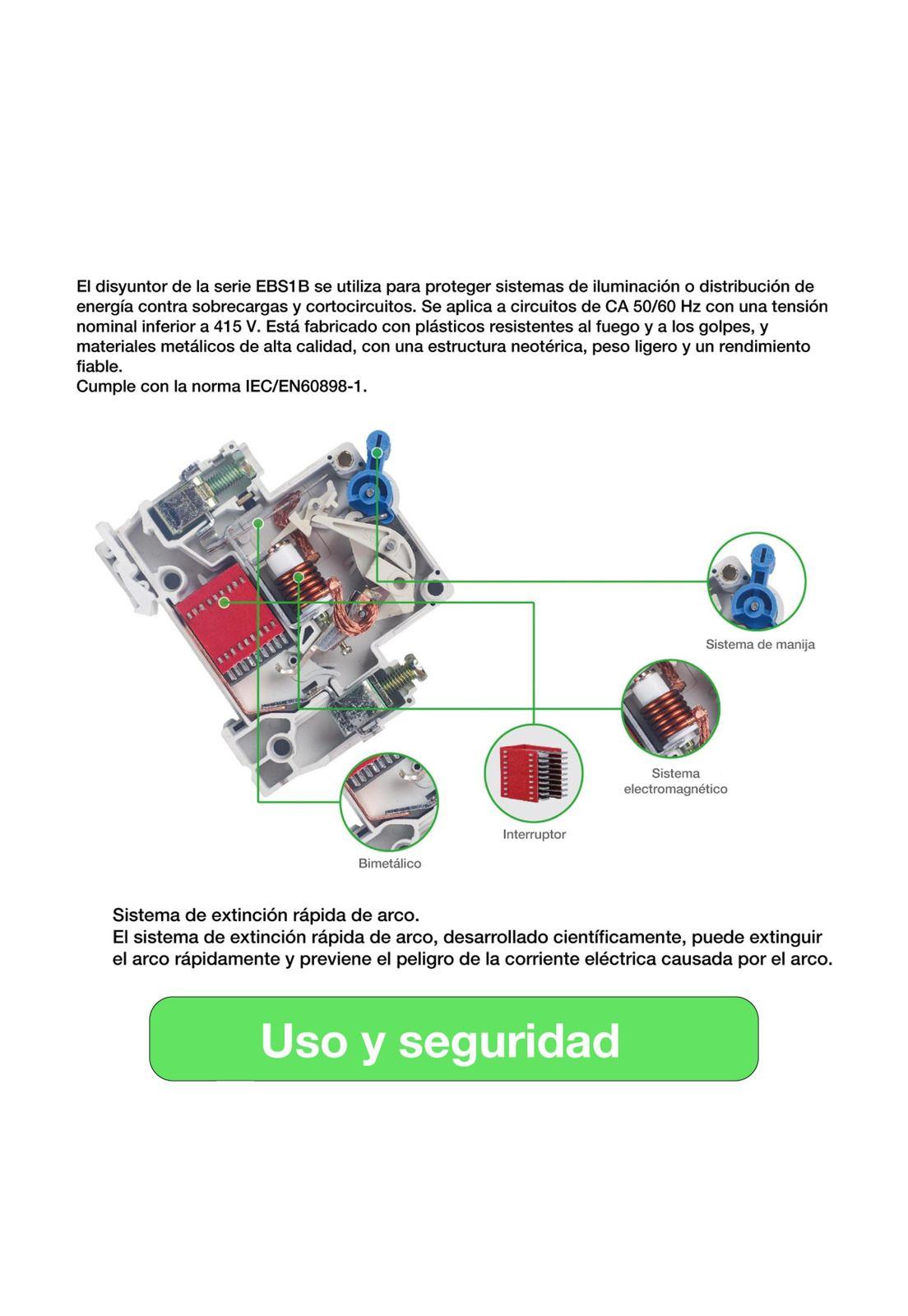 Interruptor Automático Ebasee 1x 10a Curva C 6ka Certificado.-3
