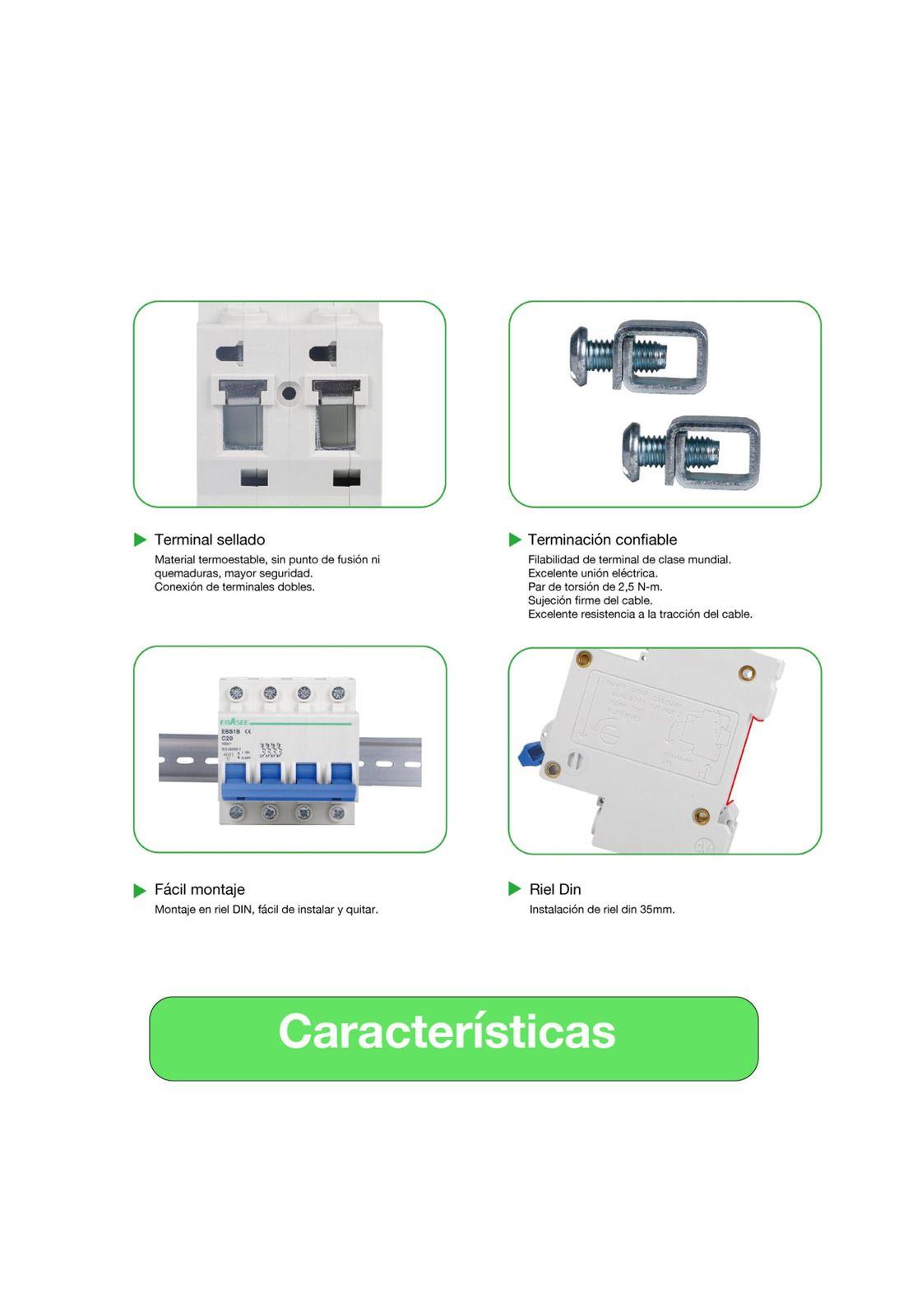 Interruptor Automático Ebasee 1x 10a Curva C 6ka Certificado.-7