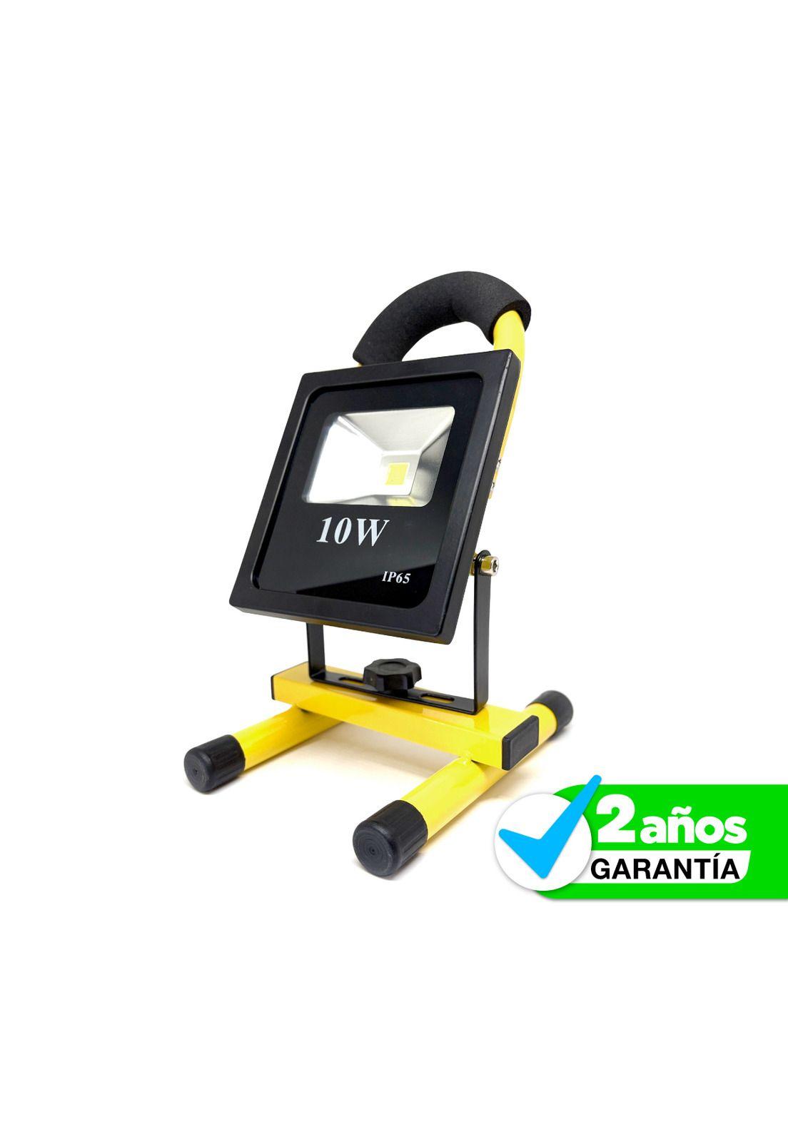 Foco Reflector Portátil Recargable Led 10w Luz Blanca 2-4hrs Amarillo Blanco Frío-2