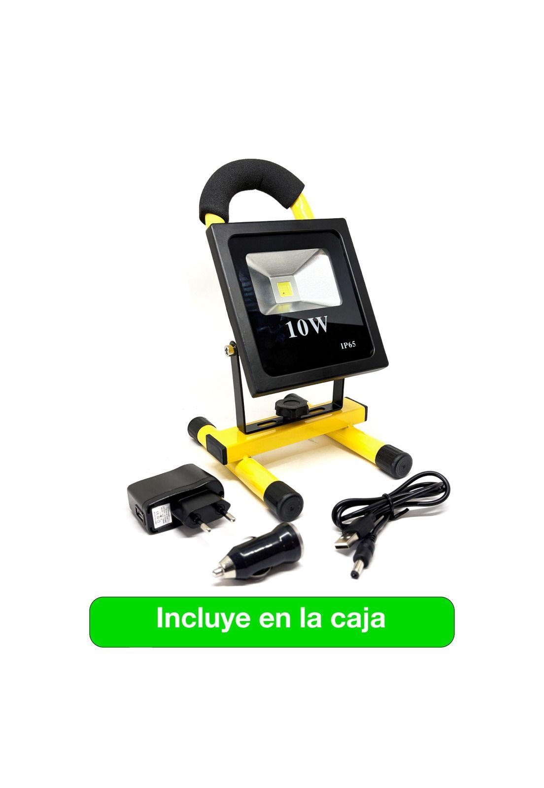 Foco Reflector Portátil Recargable Led 10w Luz Blanca 2-4hrs Amarillo Blanco Frío-4