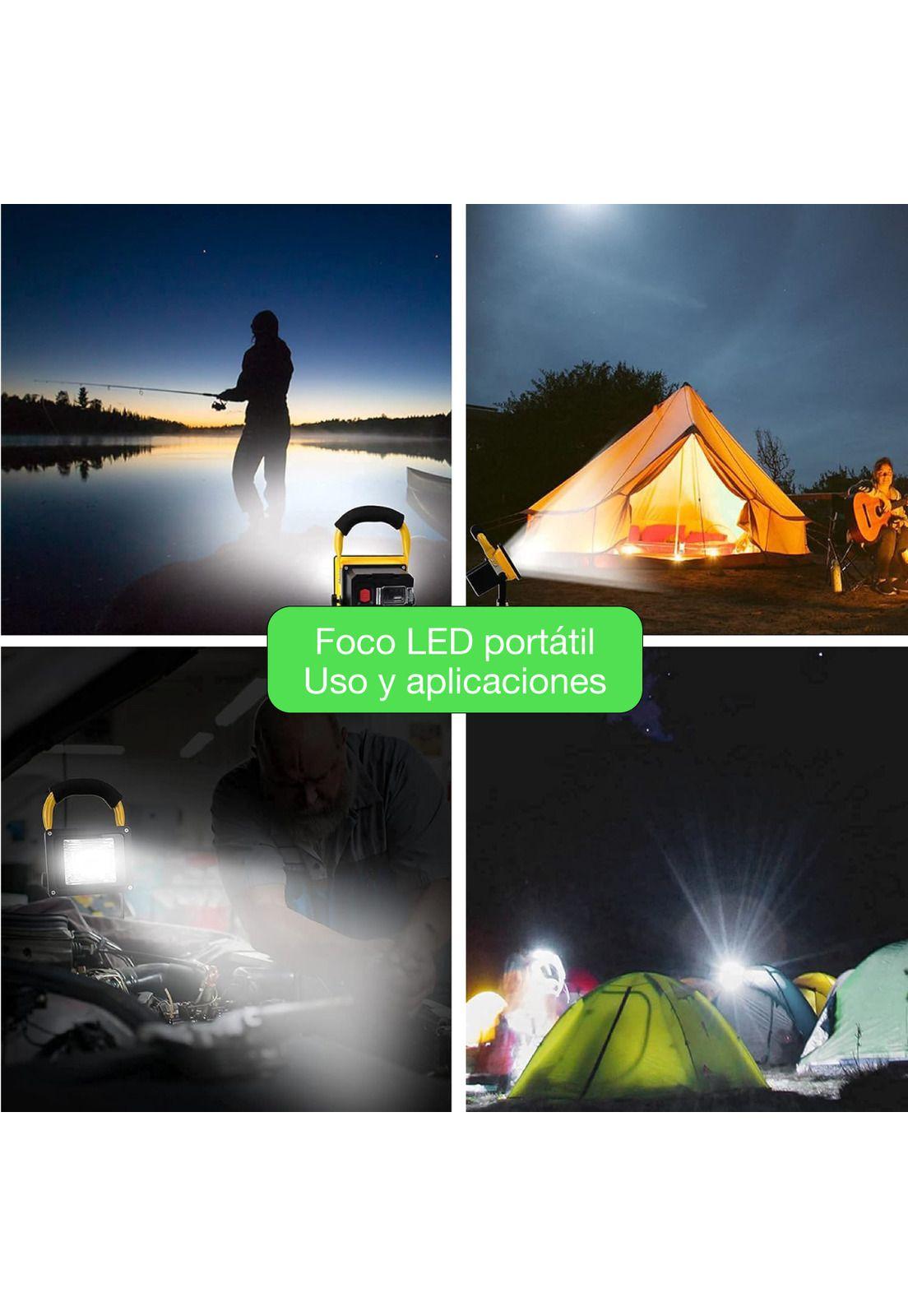 Foco Reflector Portátil Recargable Led 10w Luz Blanca 2-4hrs Amarillo Blanco Frío-7