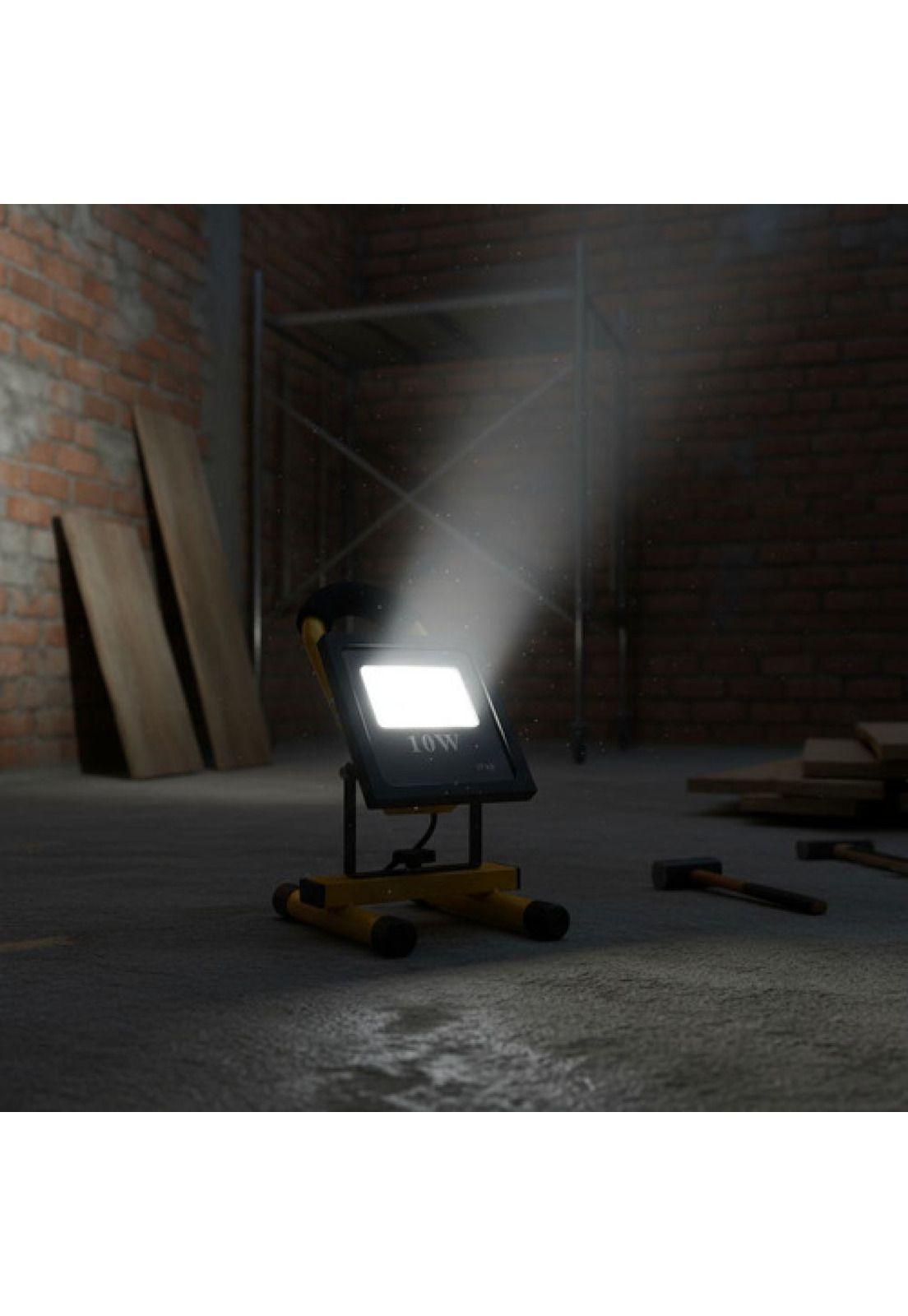 Foco Reflector Portátil Recargable Led 10w Luz Blanca 2-4hrs Amarillo Blanco Frío-8