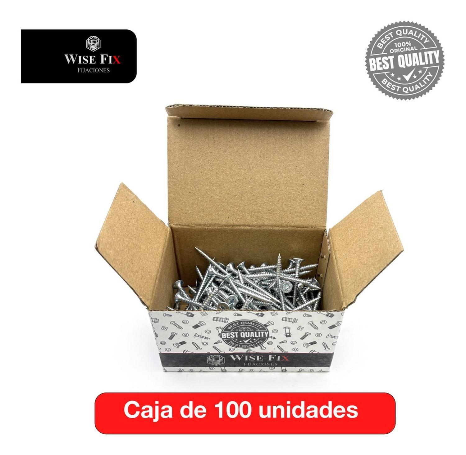 Tornillo Volcanita Wisefix H/fino Pta/fina Zincado 6x2 100u-3