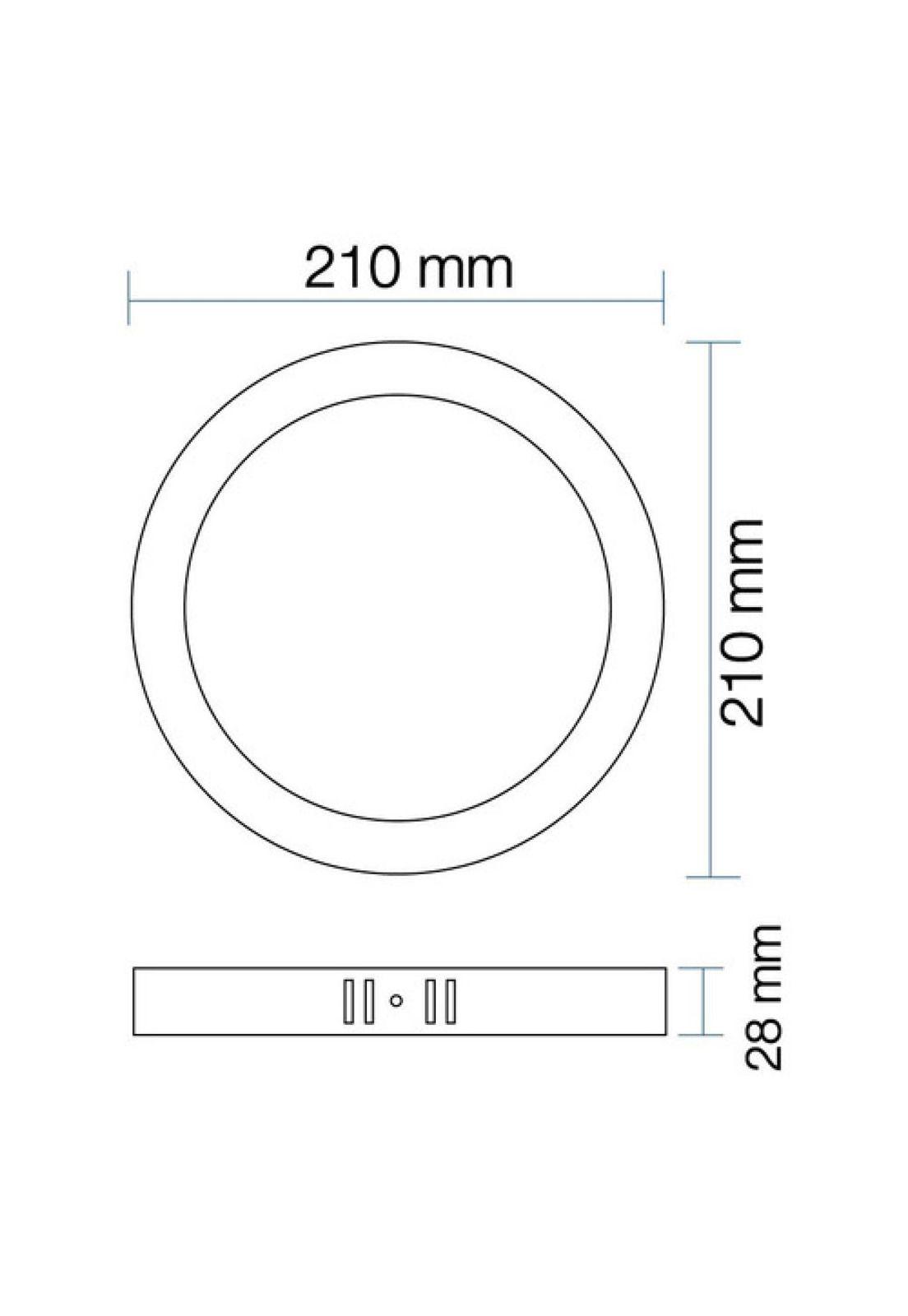 Panel Led Foco Plafón Sobrepuesto Redondo 18w 21cm Cálida Blanco-2