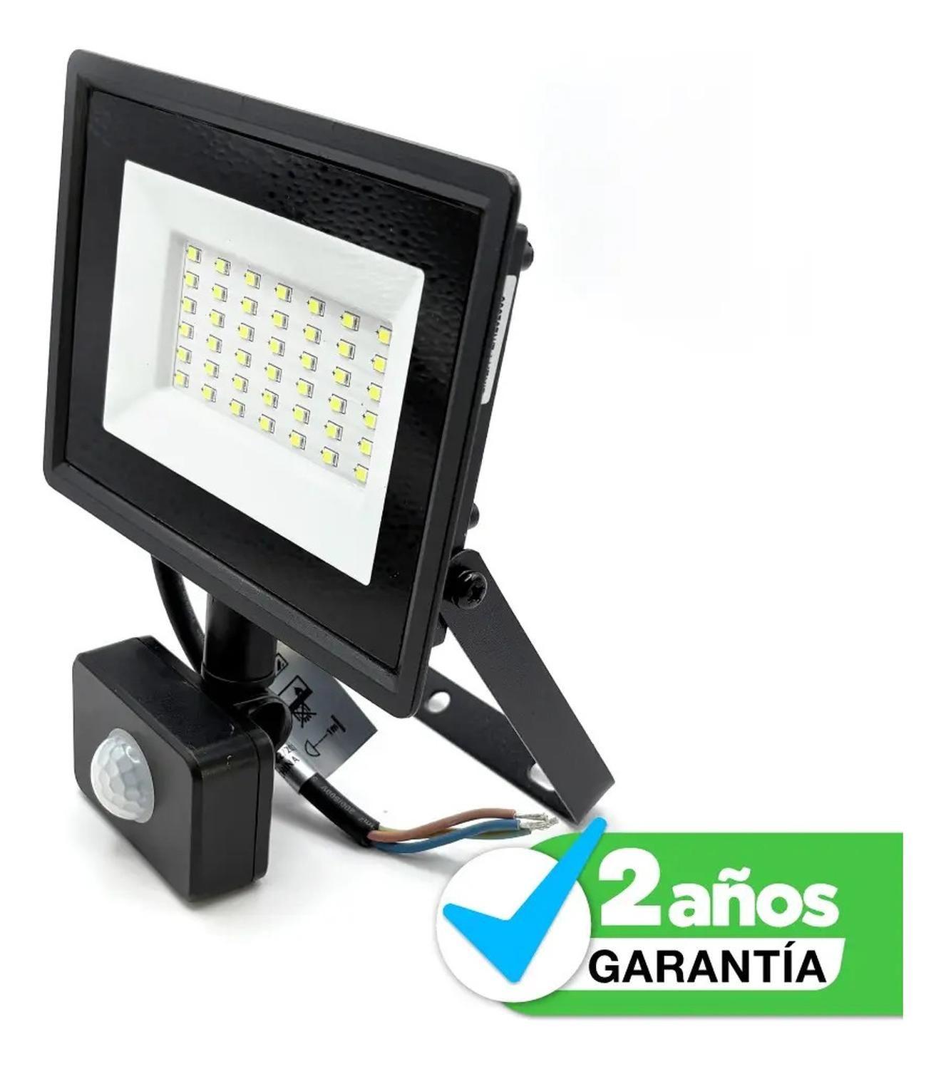 Foco Proyector Led Reflector Con Sensor 30w Ip65 Luz Fría Negro Blanco Frío-2
