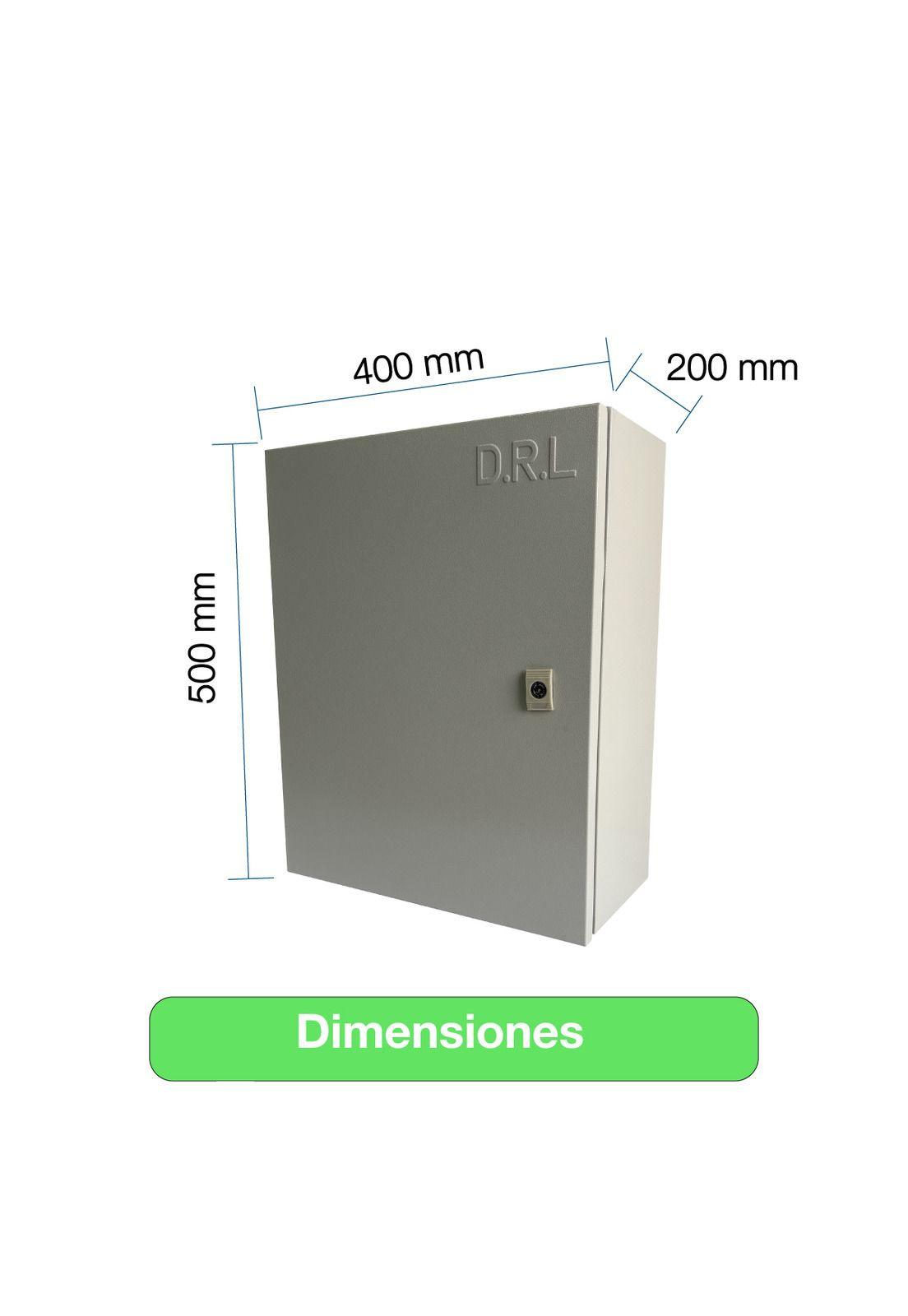 Tablero Gabinete Metálico 2 Puertas Drl 500x400x200mm 1,2mm-2